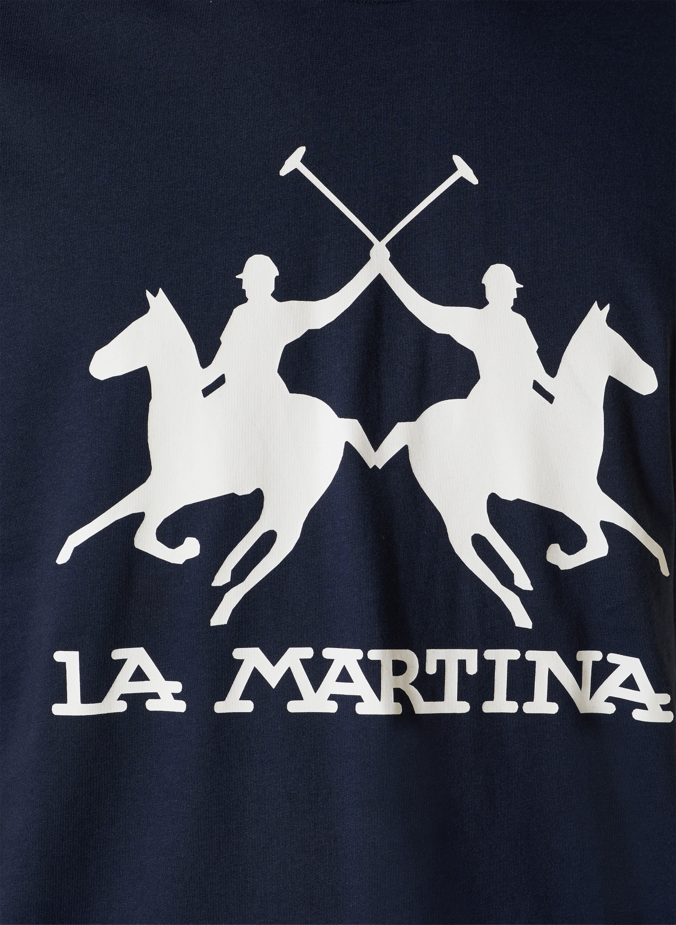 LA MARTINA T-Shirt: DUNKELBLAU / WEISS