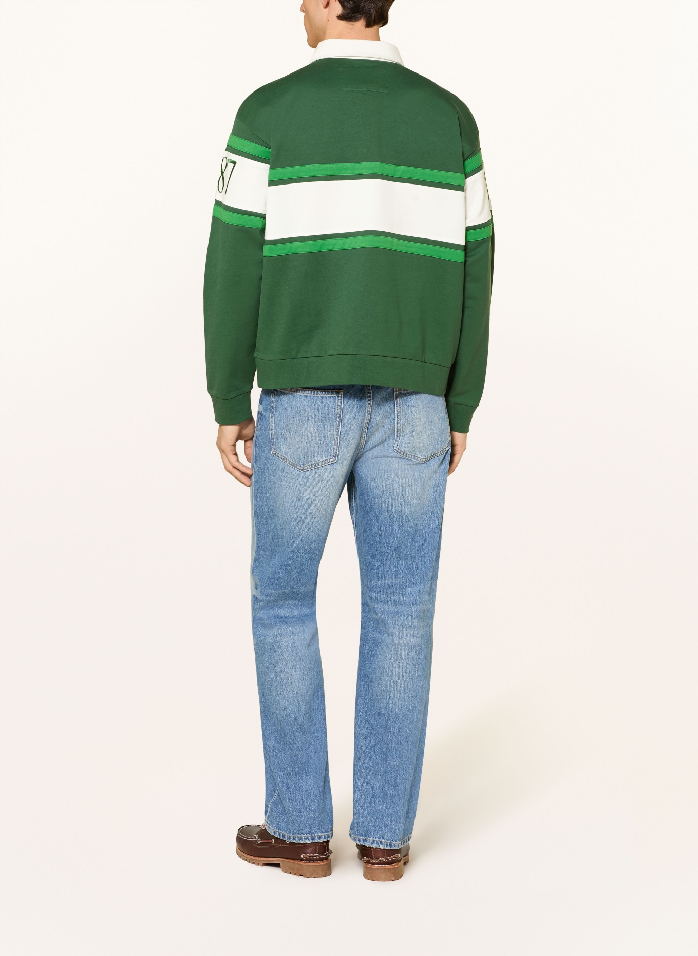 LA MARTINA rugbyové tričko: ZELENÁ / BÍLÁ