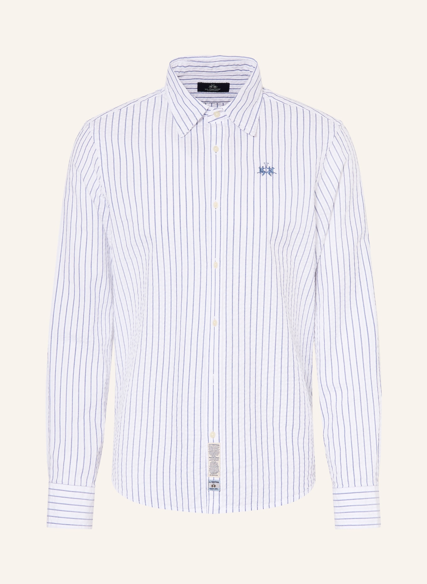 LA MARTINA Hemd Regular Fit: DUNKELBLAU / WEISS