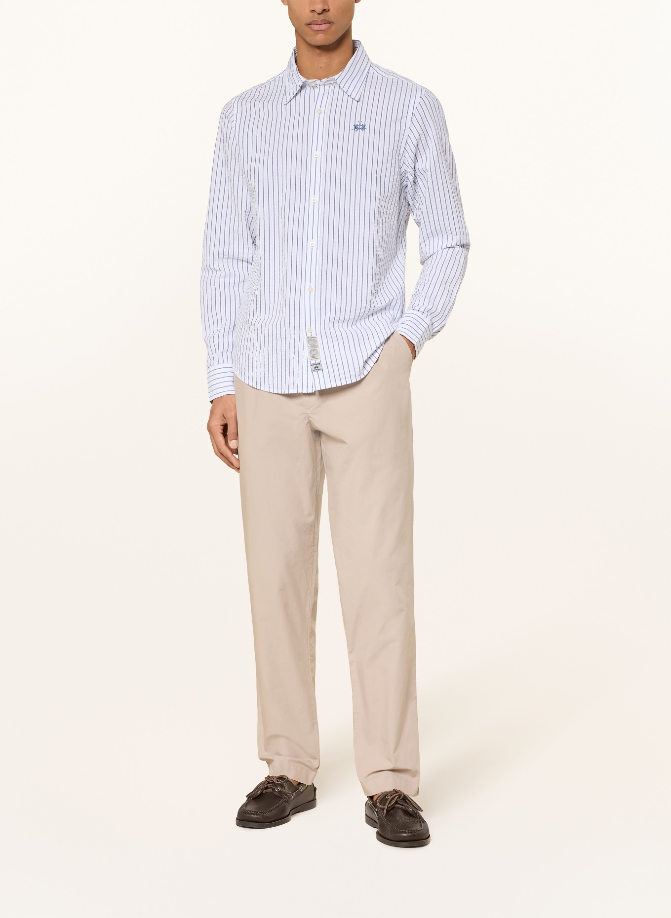 LA MARTINA Hemd Regular Fit: DUNKELBLAU / WEISS