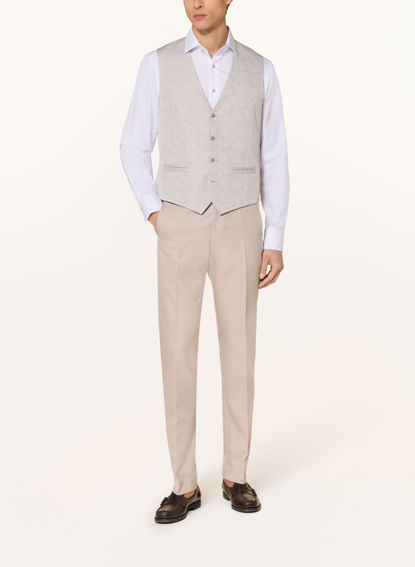 WILVORST Anzugweste Slim Fit: 084 Sand