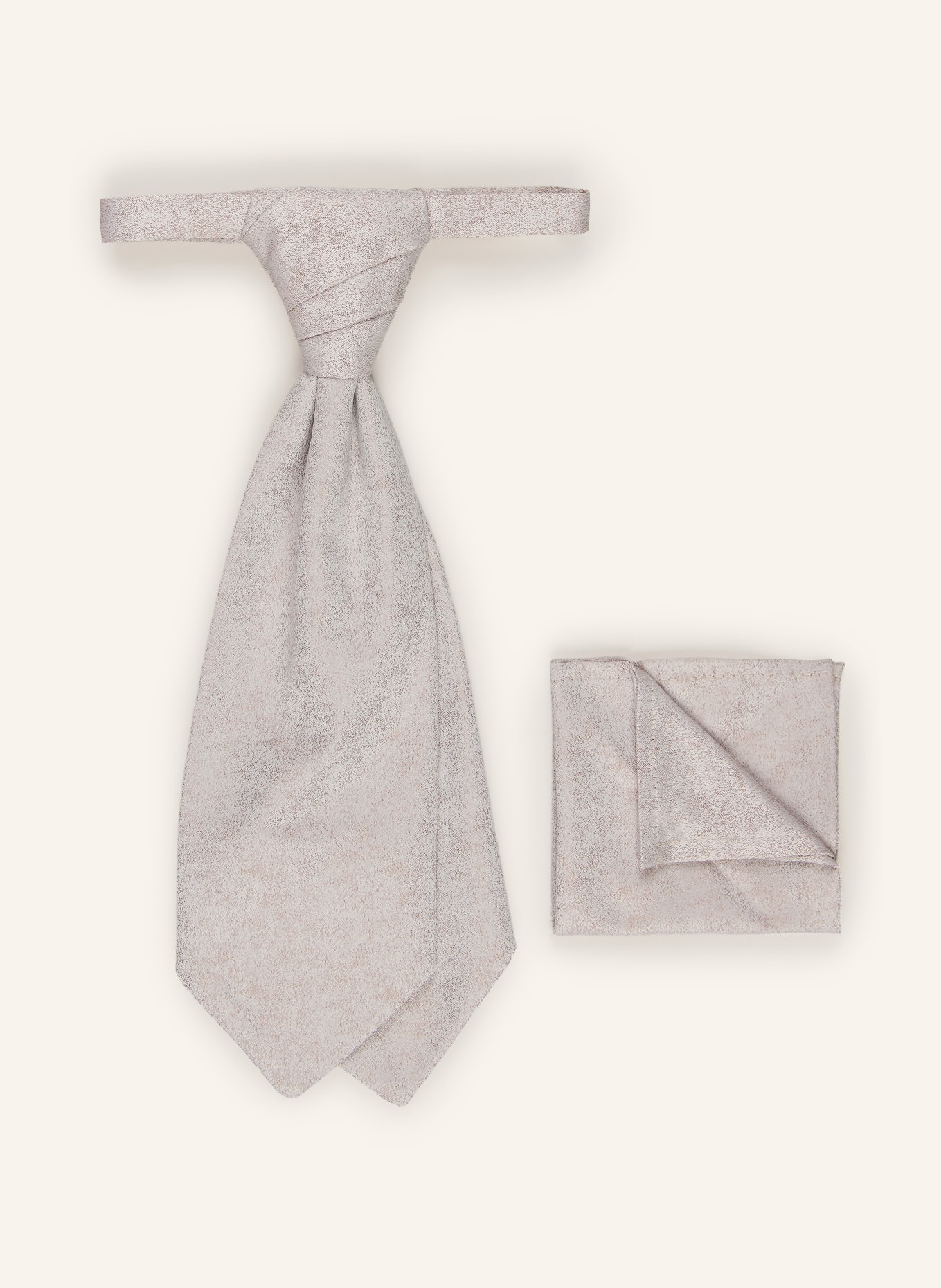 WILVORST Ensemble : cravate et pochette: BEIGE