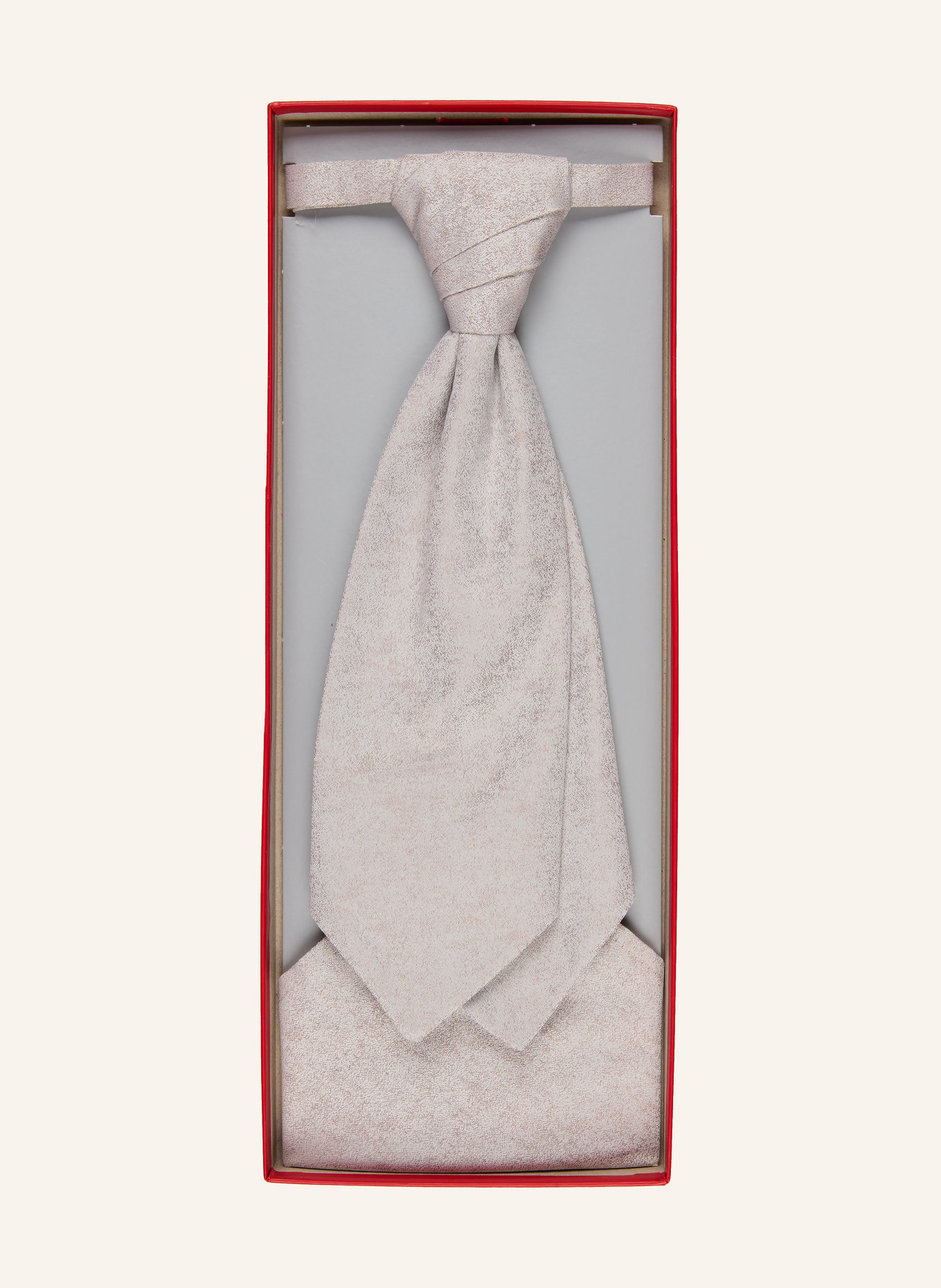 WILVORST Ensemble : cravate et pochette: BEIGE