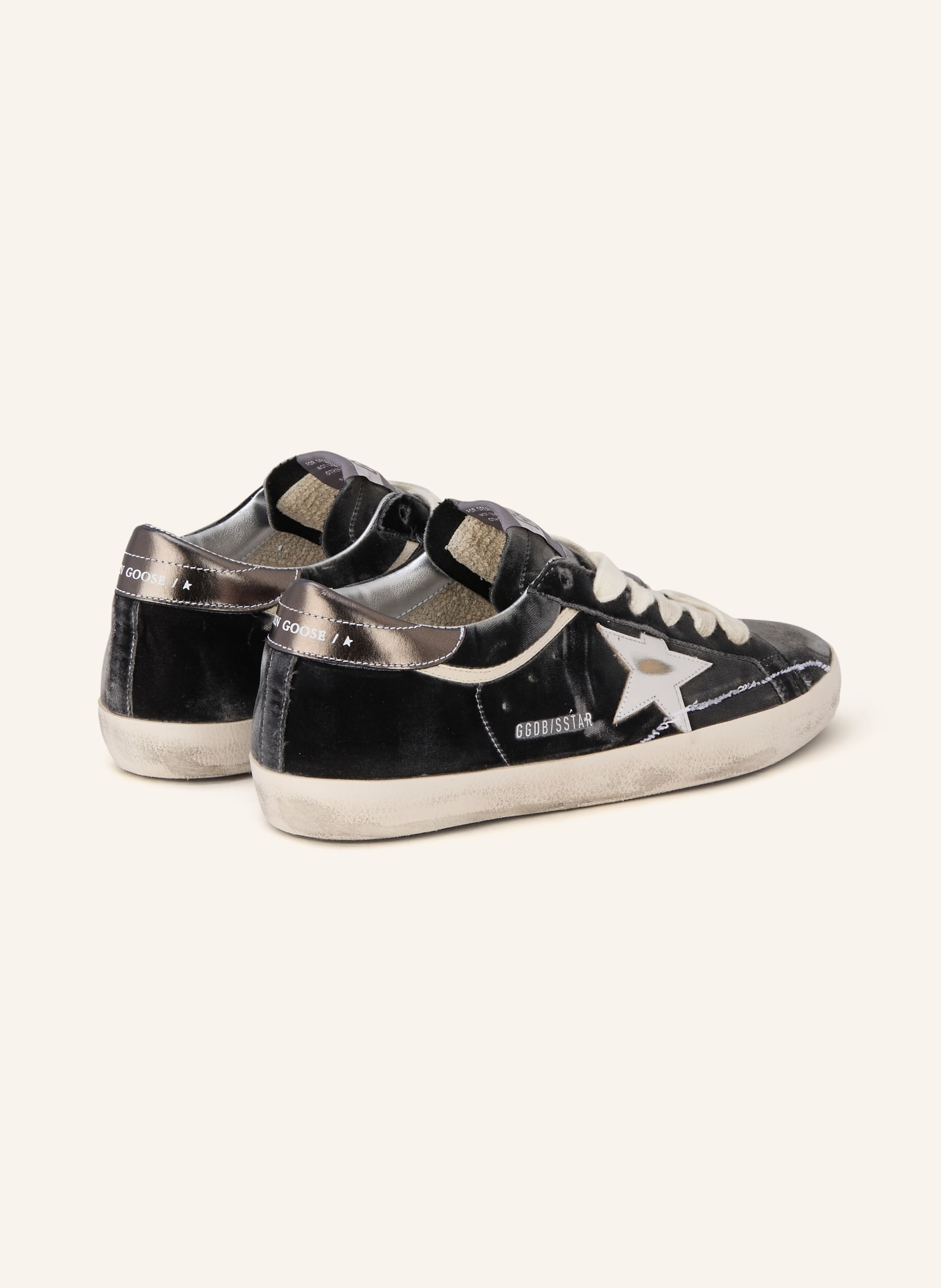GOLDEN GOOSE Sneaker SUPER-STAR: SCHWARZ / SILBER / WEISS