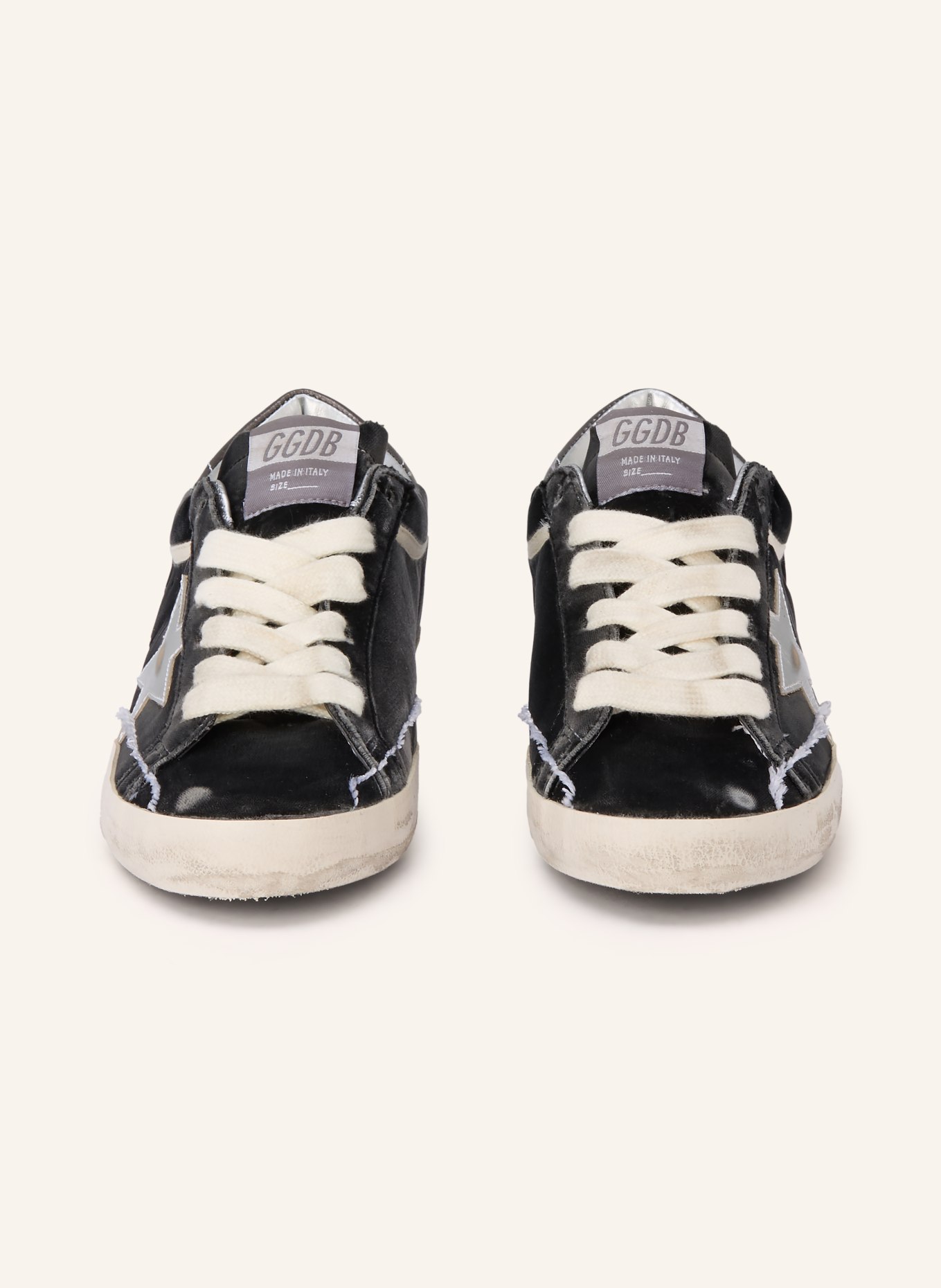 GOLDEN GOOSE Sneaker SUPER-STAR: SCHWARZ / SILBER / WEISS