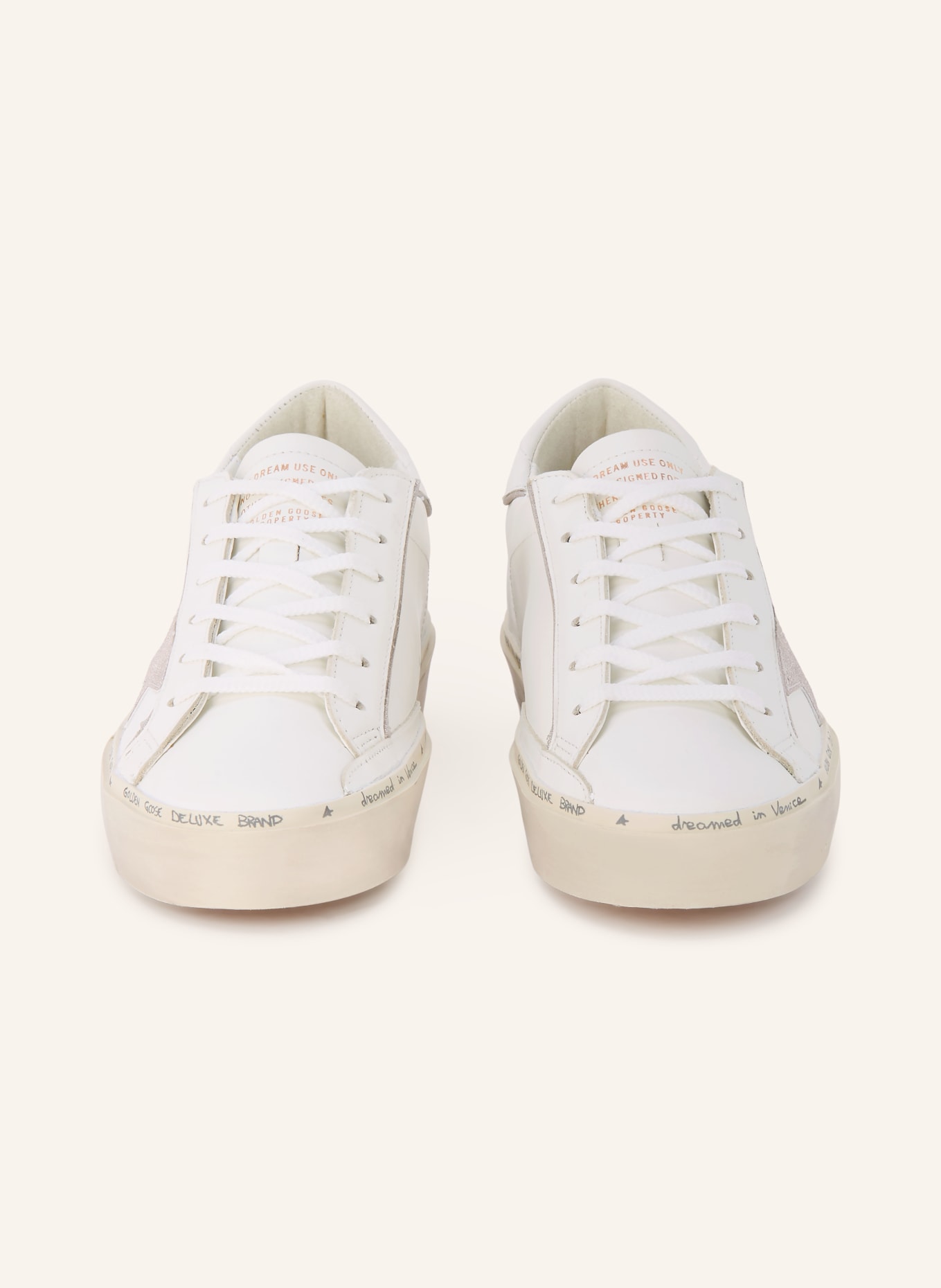GOLDEN GOOSE Sneaker HI STAR: WEISS / SILBER