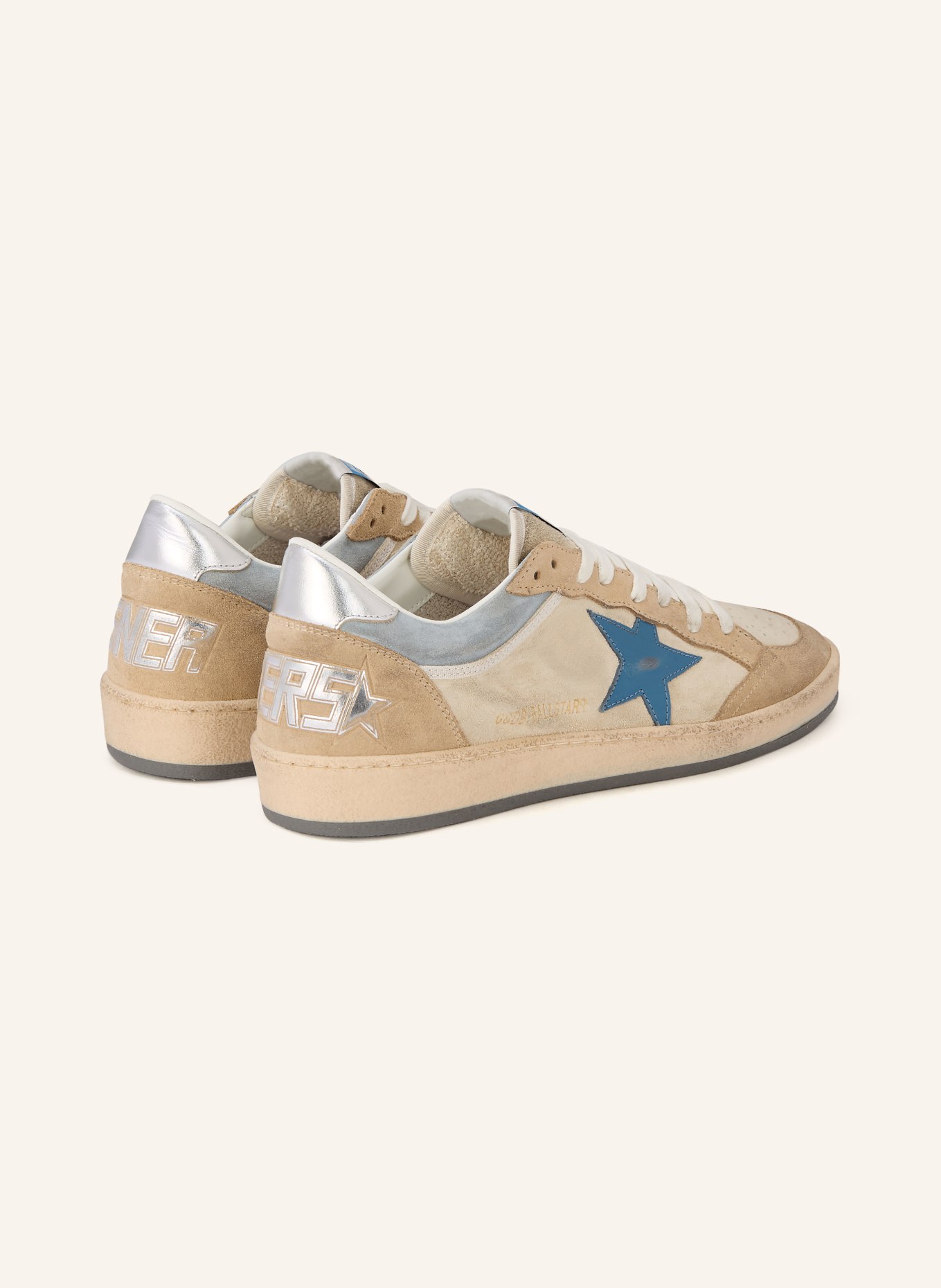 GOLDEN GOOSE Sneaker BALL STAR: GRAU / TAUPE / HELLBLAU