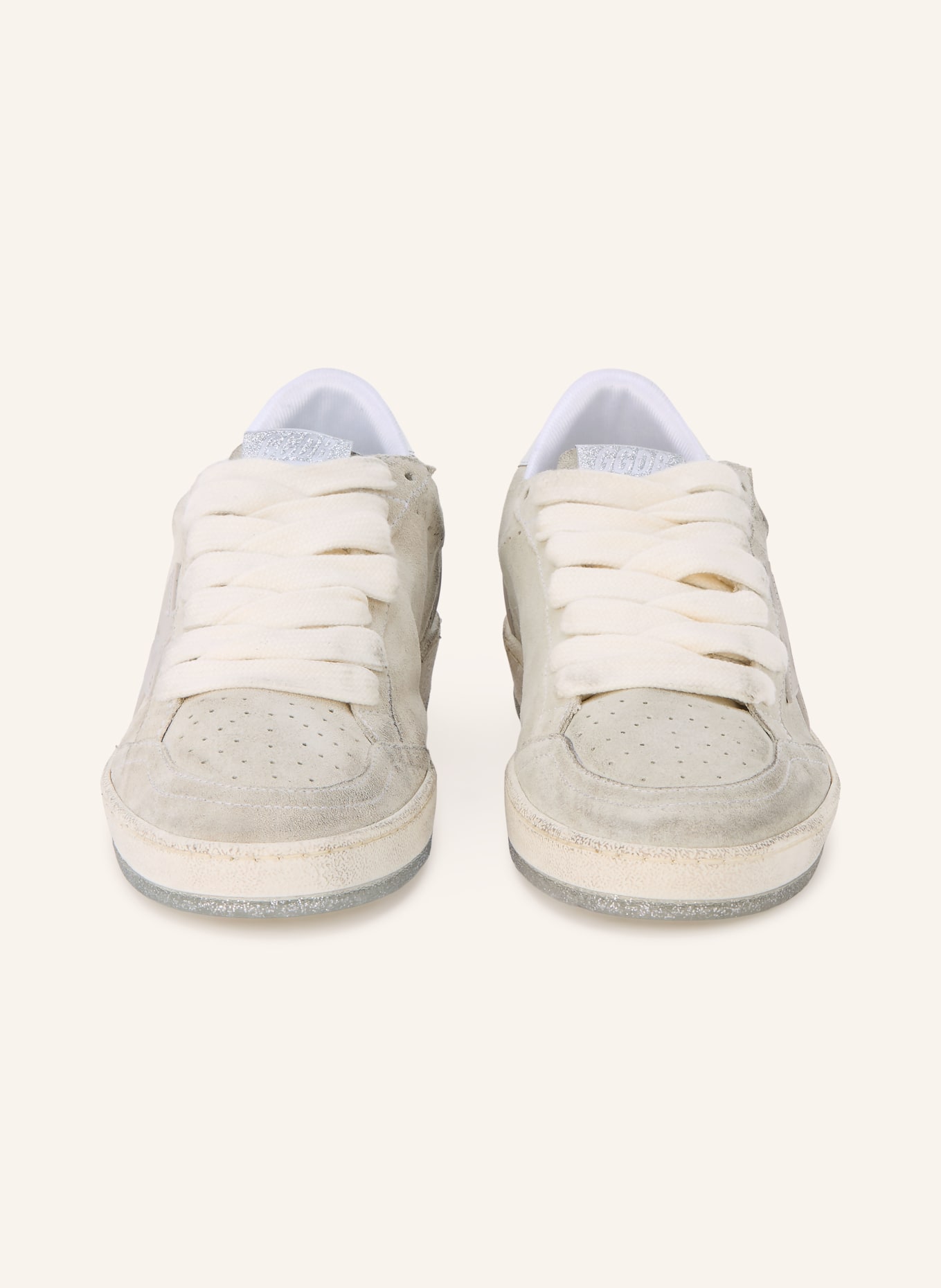 GOLDEN GOOSE Sneaker BALL STAR: HELLGRAU / SILBER