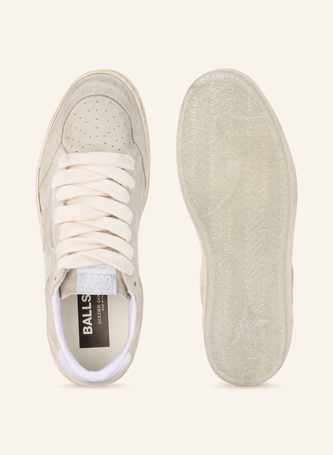 GOLDEN GOOSE Sneaker BALL STAR: HELLGRAU / SILBER