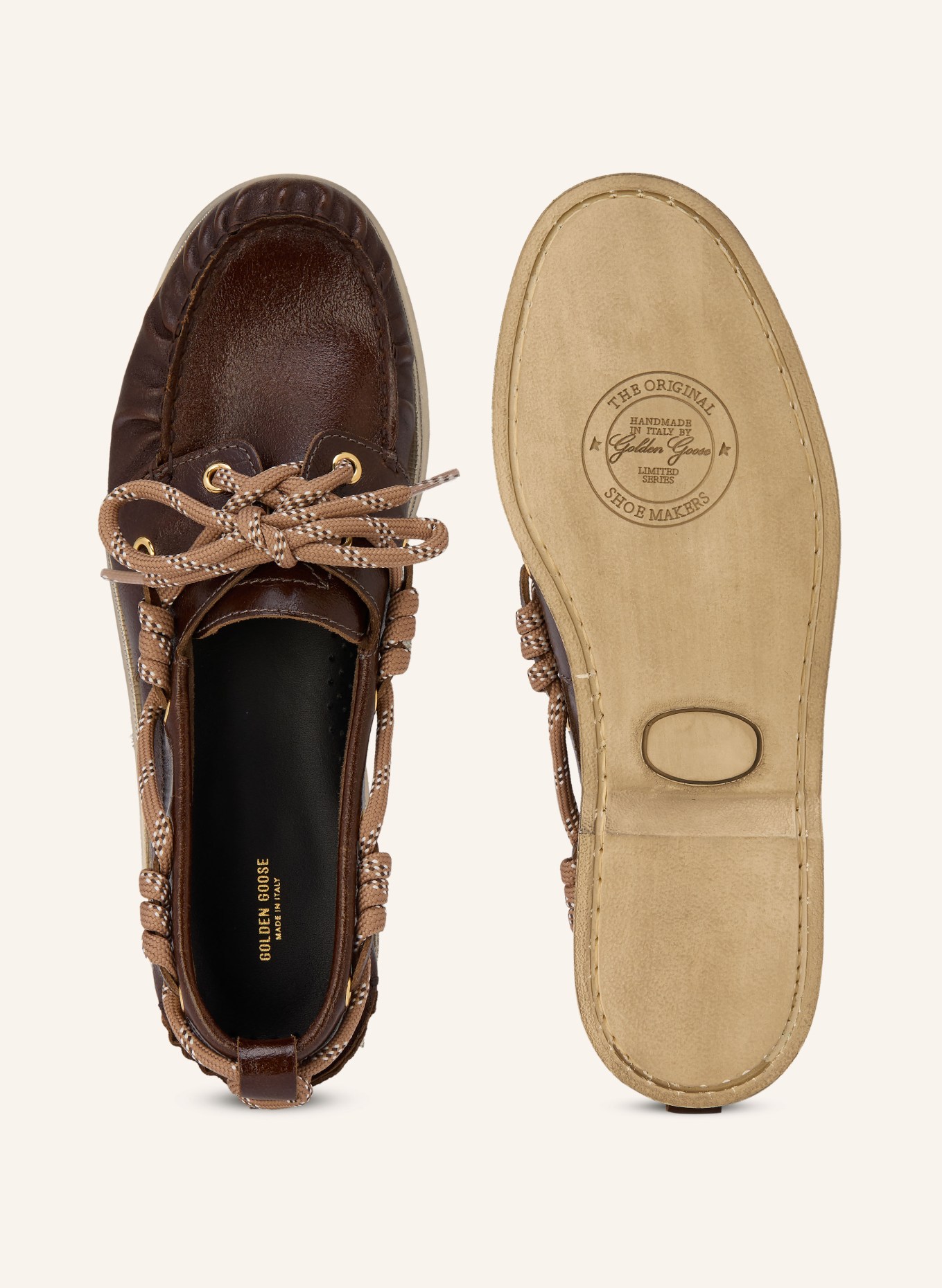 GOLDEN GOOSE Bootsschuhe: DUNKELBRAUN / BEIGE