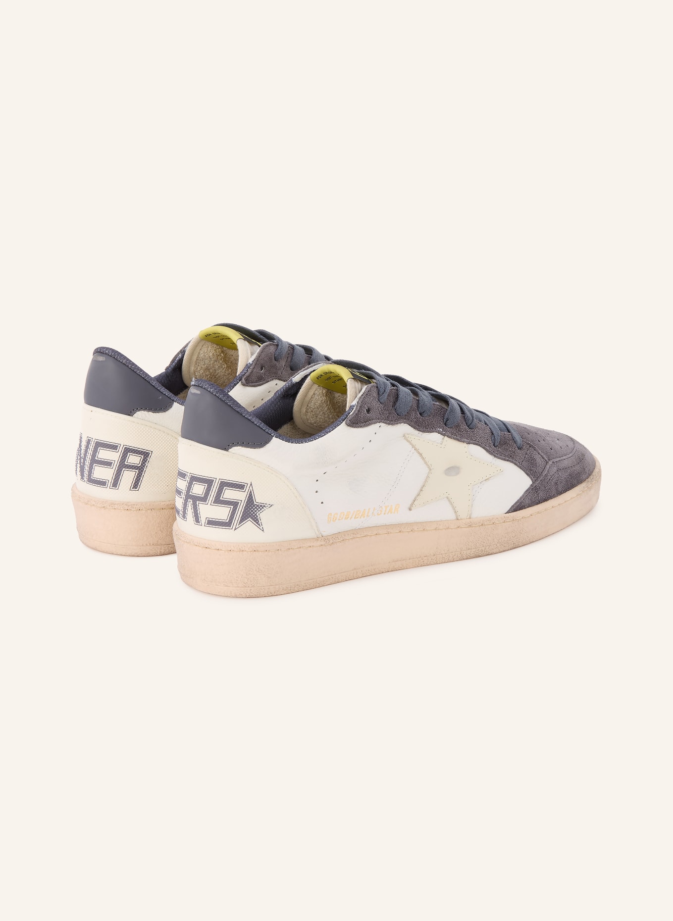 GOLDEN GOOSE Sneaker BALL STAR: DUNKELGRAU / CREME / WEISS