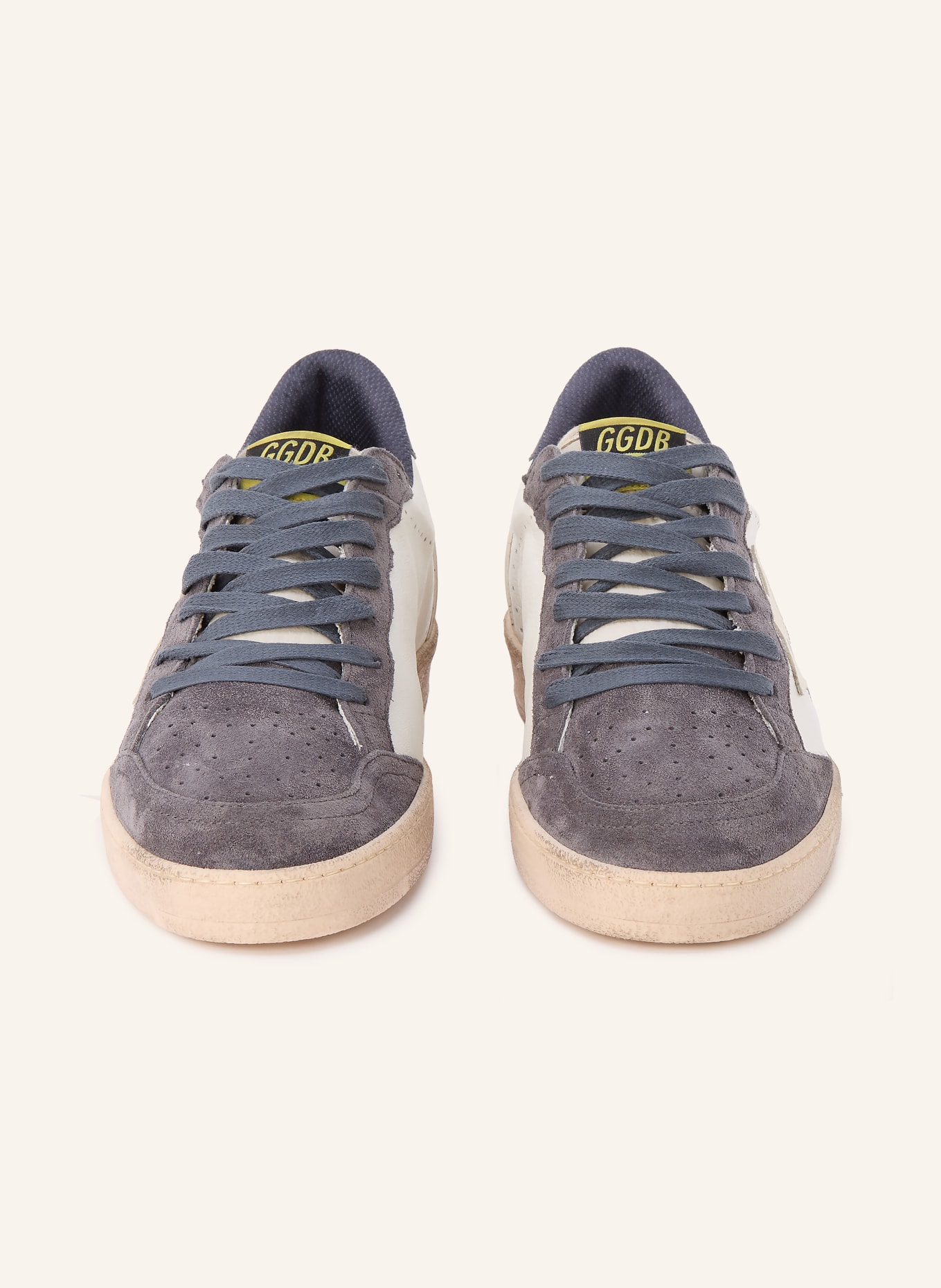 GOLDEN GOOSE Sneaker BALL STAR: DUNKELGRAU / CREME / WEISS