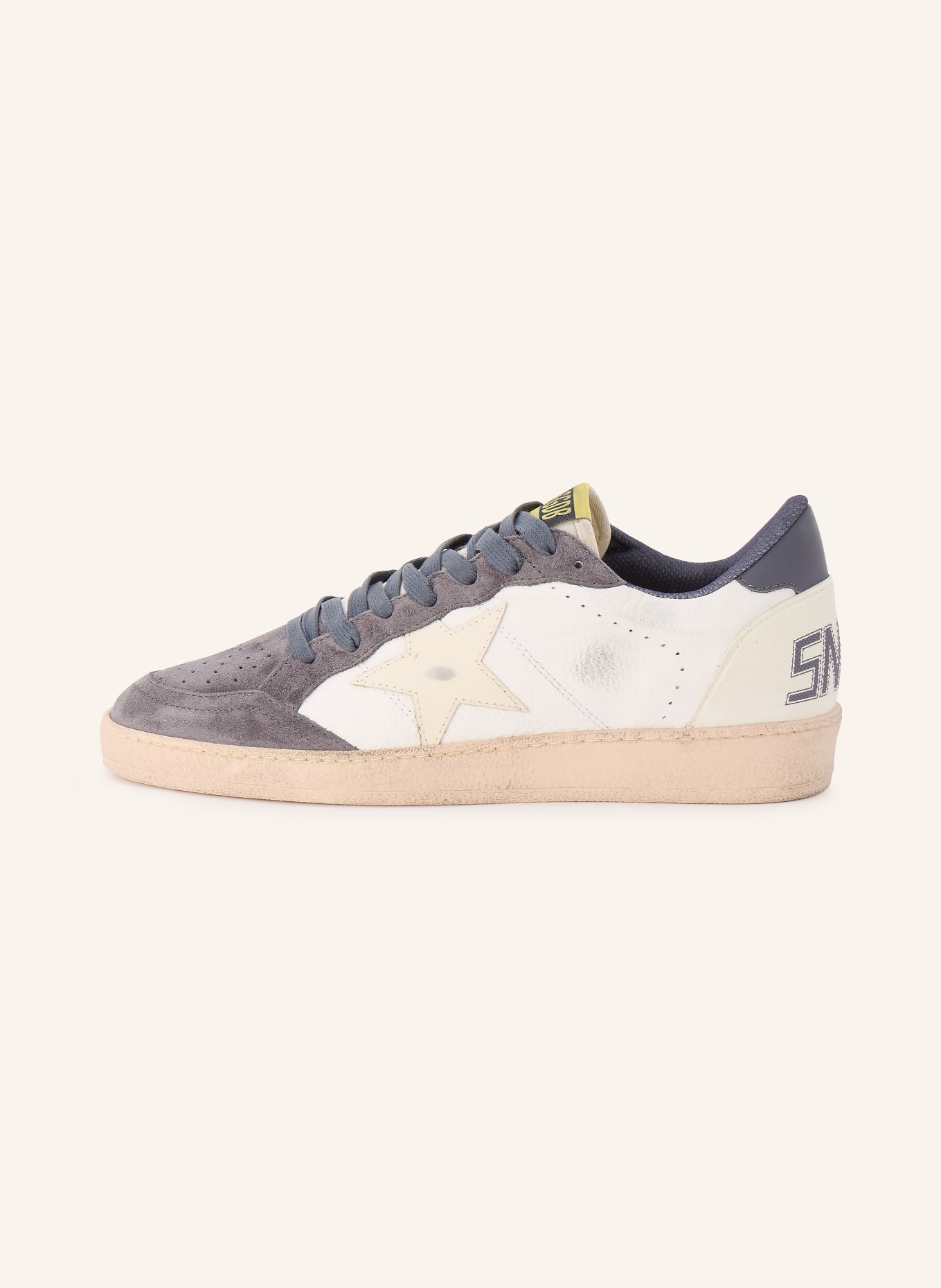 GOLDEN GOOSE Sneaker BALL STAR: DUNKELGRAU / CREME / WEISS