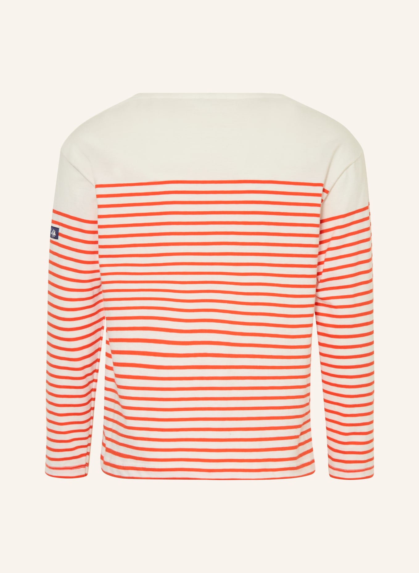 PETIT BATEAU long-sleeved shirt: WHITE / RED