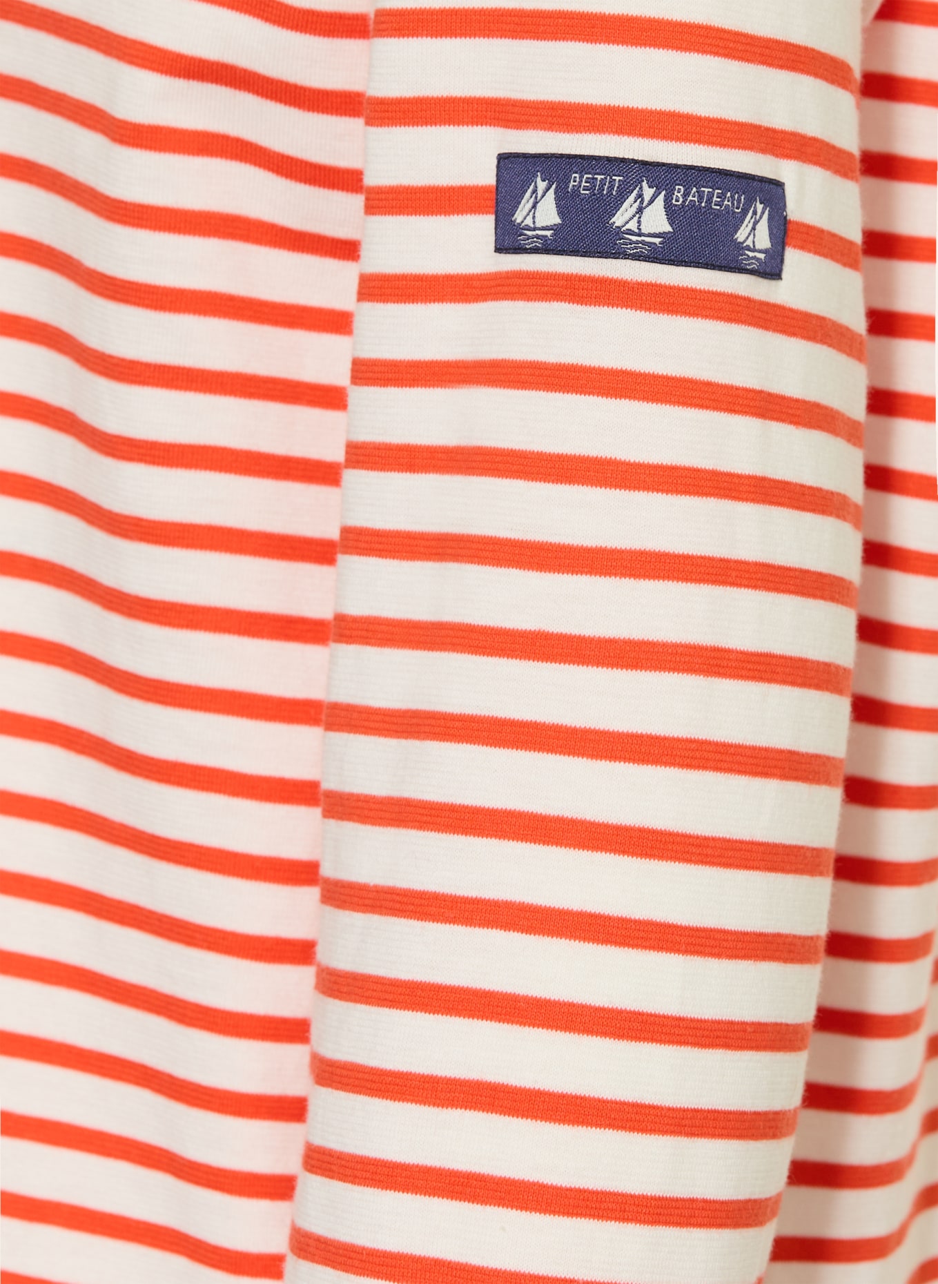 PETIT BATEAU long-sleeved shirt: WHITE / RED