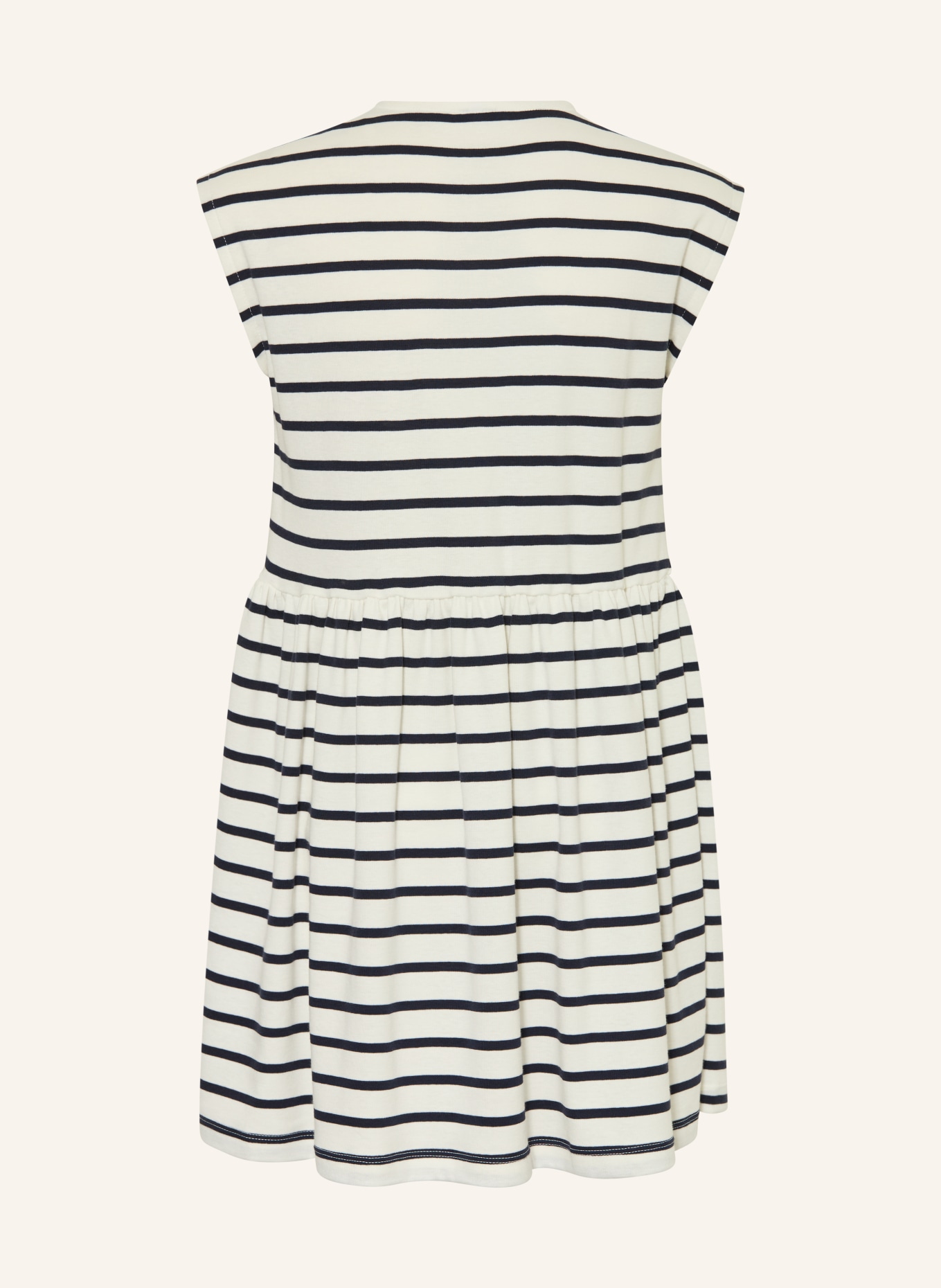 PETIT BATEAU jersey dress: WHITE / DARK BLUE