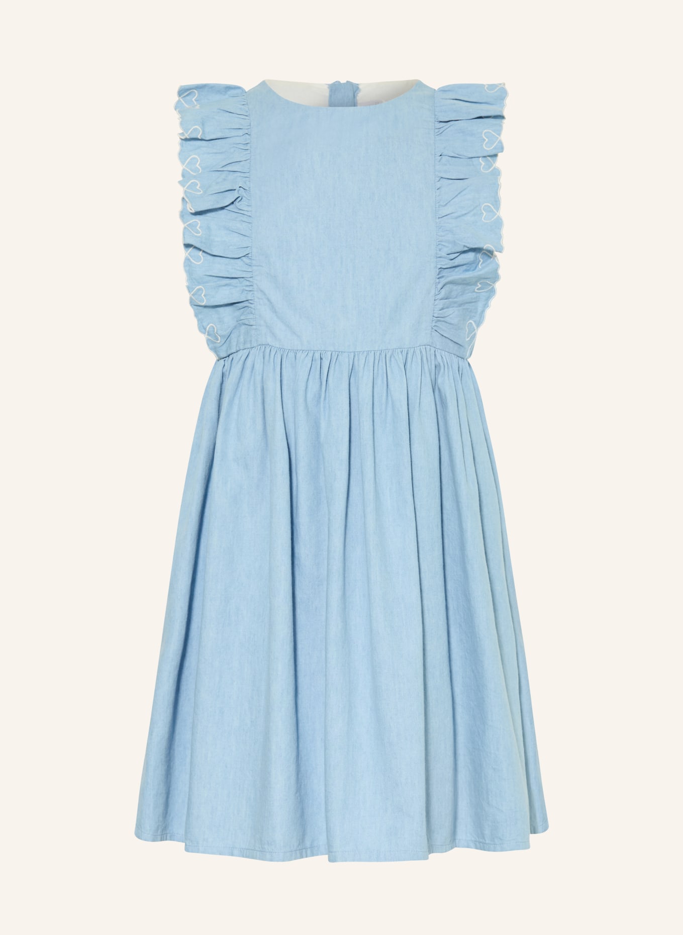 PETIT BATEAU Dress with ruffles: LIGHT BLUE