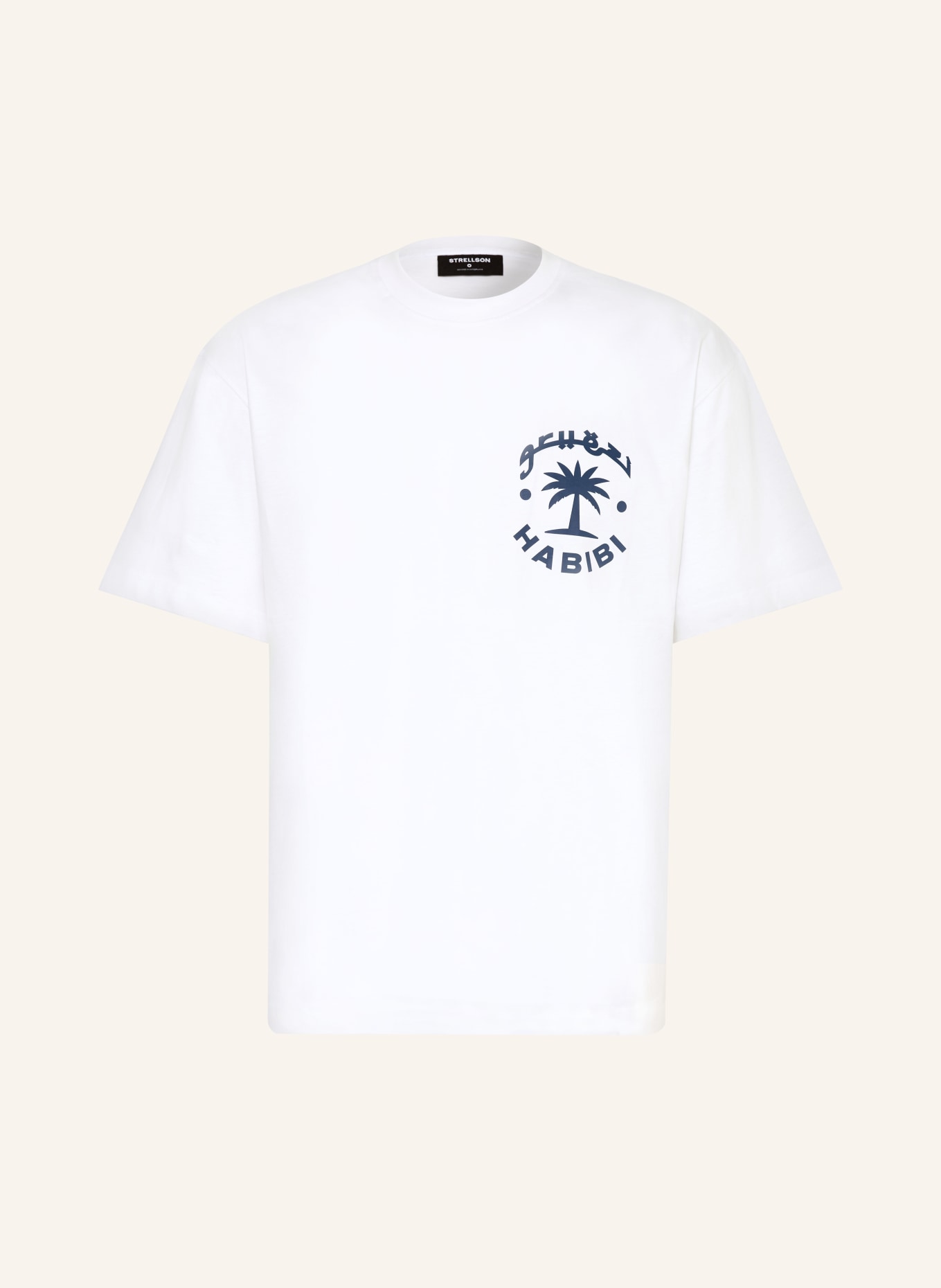 STRELLSON T-Shirt: WEISS / DUNKELBLAU