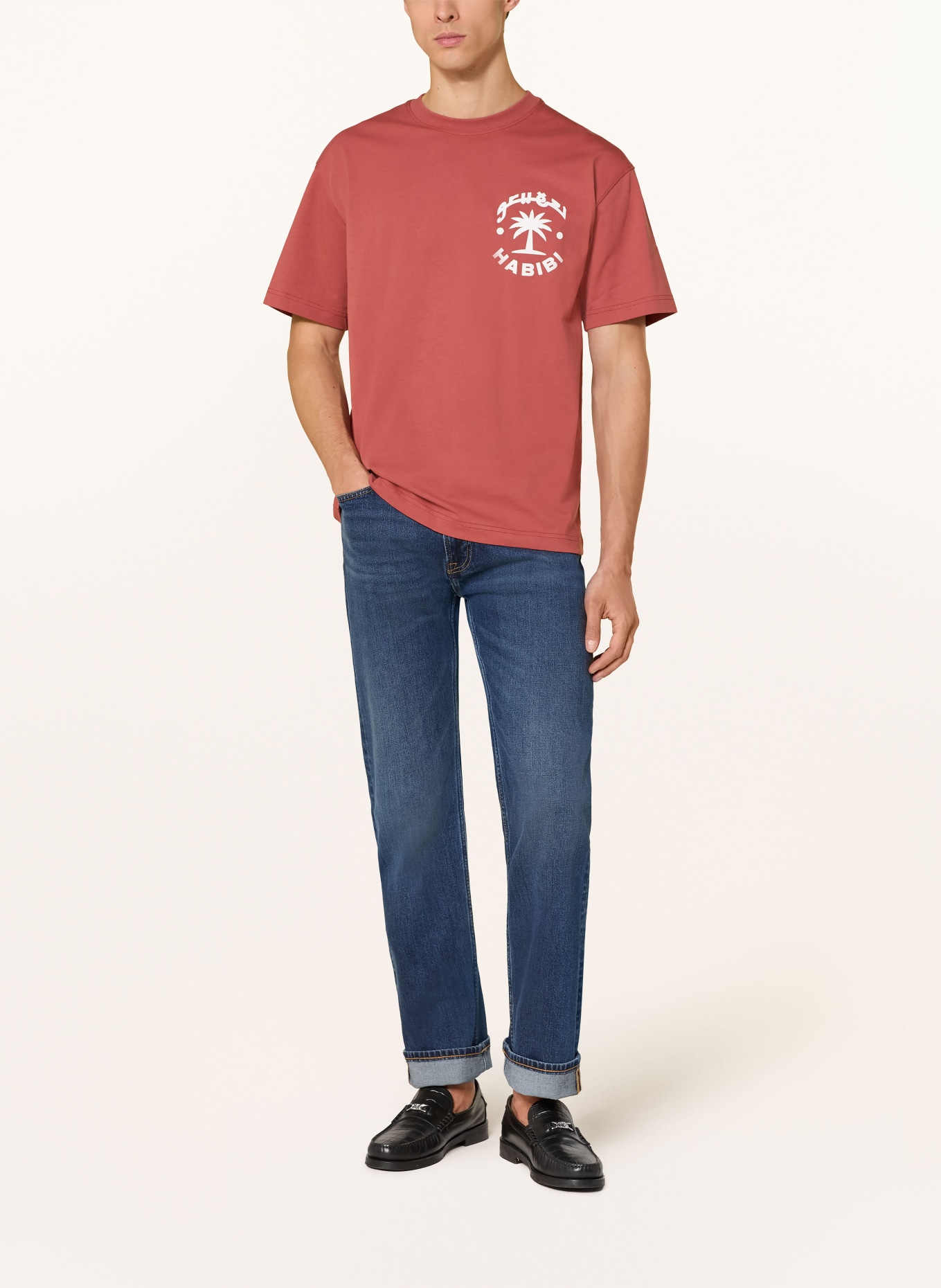 STRELLSON T-Shirt: ROT / WEISS