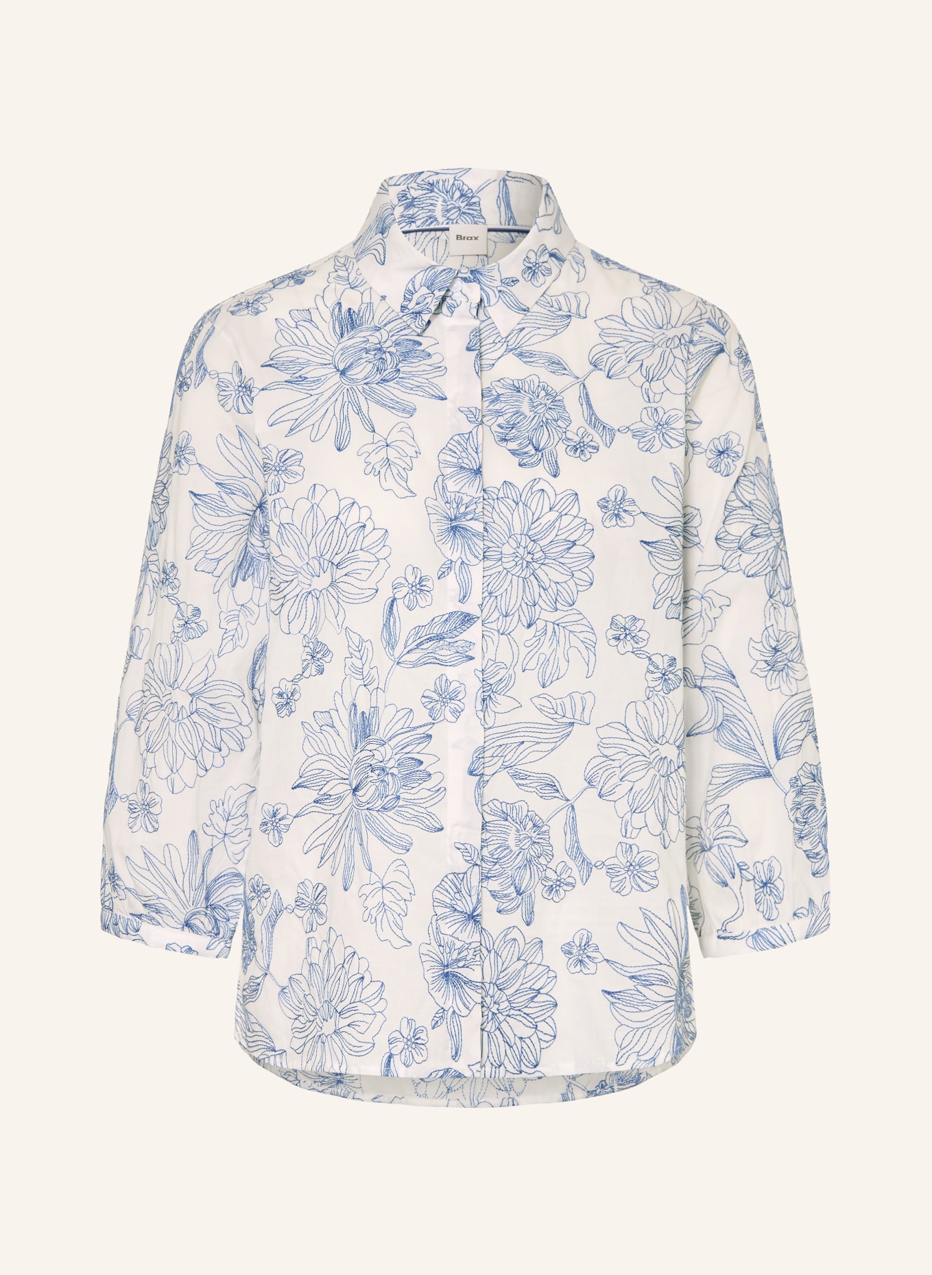 BRAX Chemisier VICKI à manches 3/4: BLEU / ÉCRU