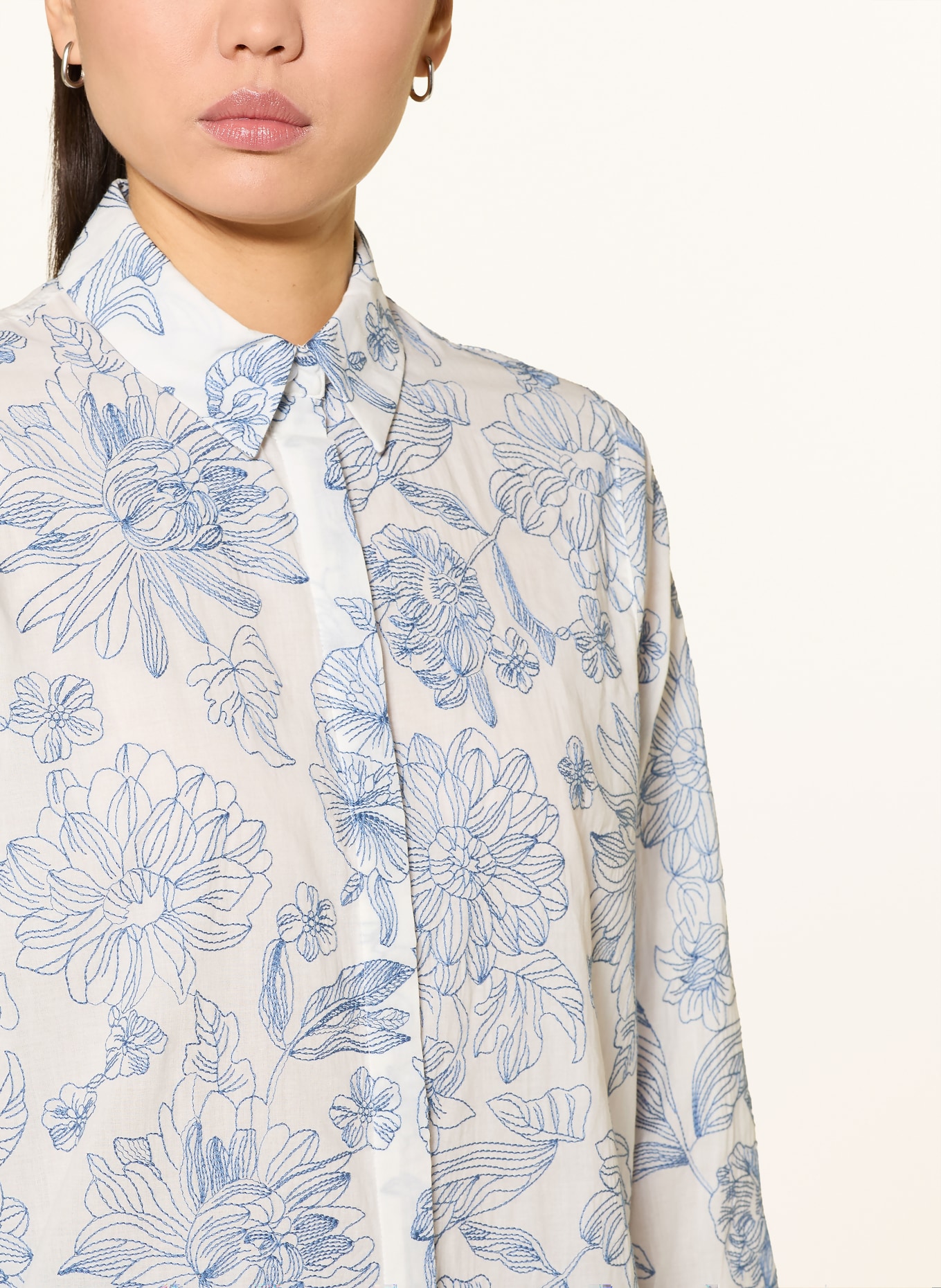 BRAX Chemisier VICKI à manches 3/4: BLEU / ÉCRU