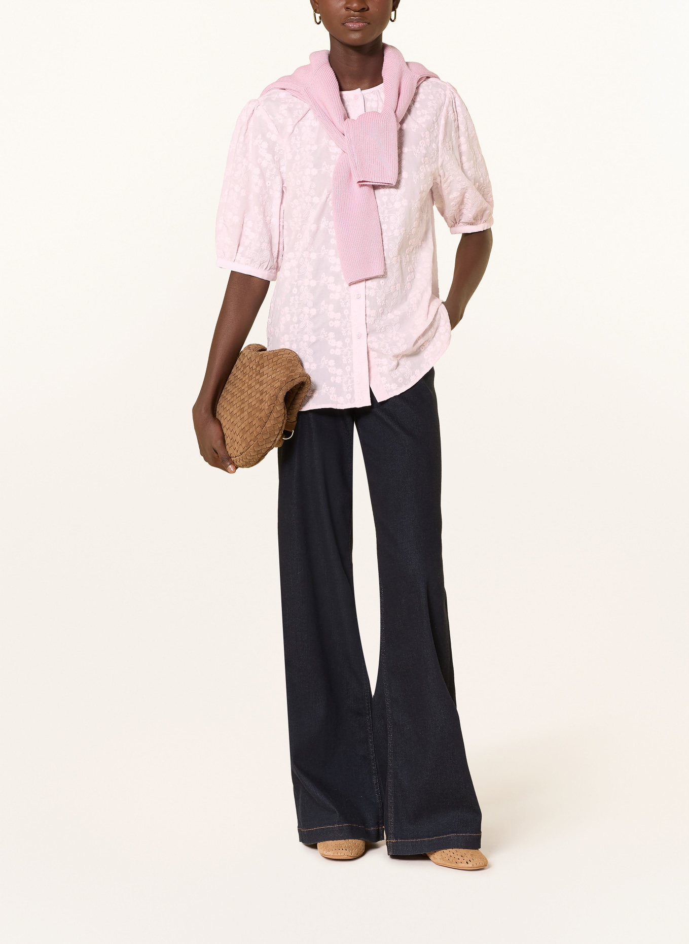 BRAX VEA blouse with 3/4 sleeves: PINK