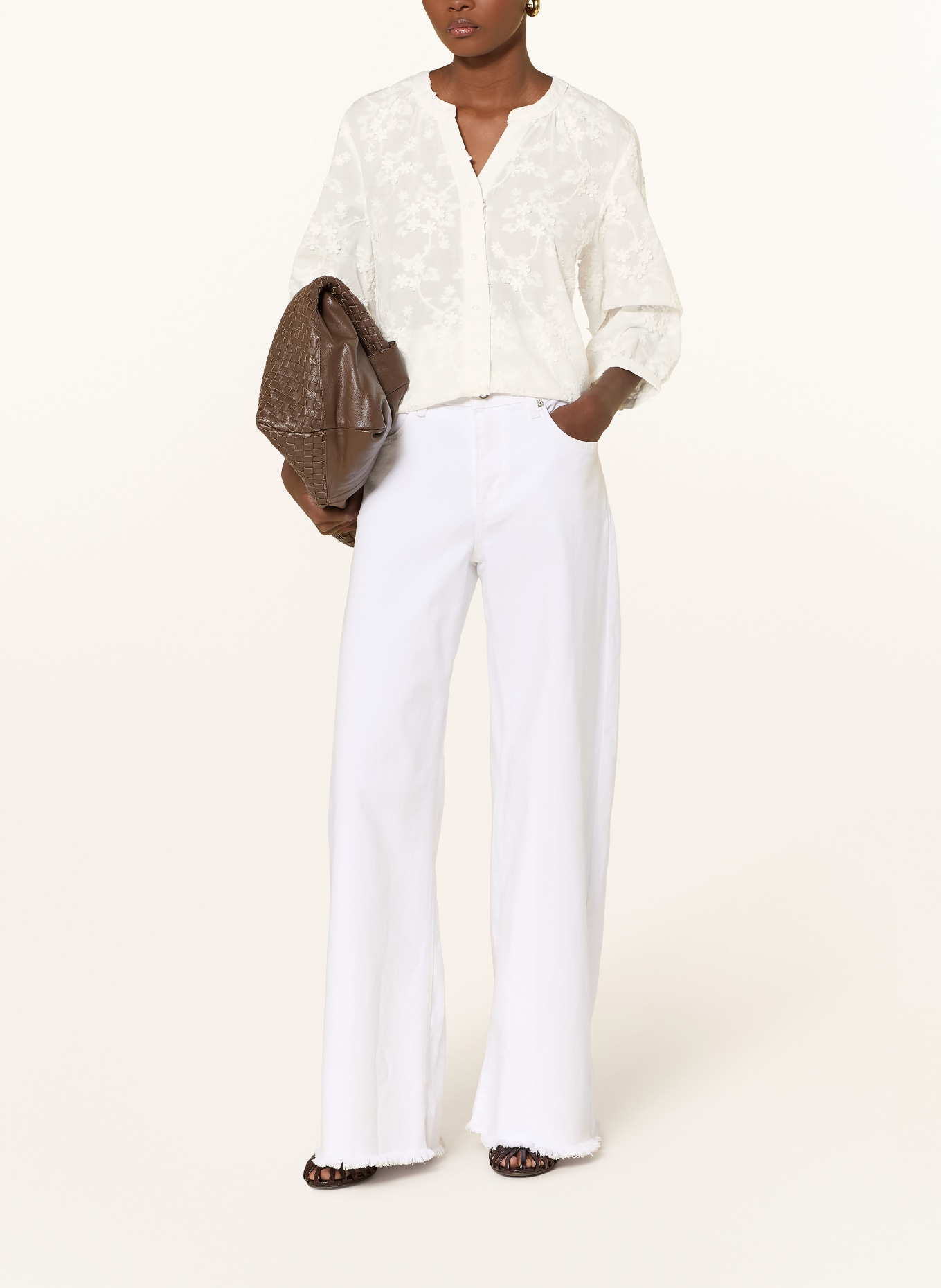 BRAX Blouse VELIA à manches 3/4: BLANC