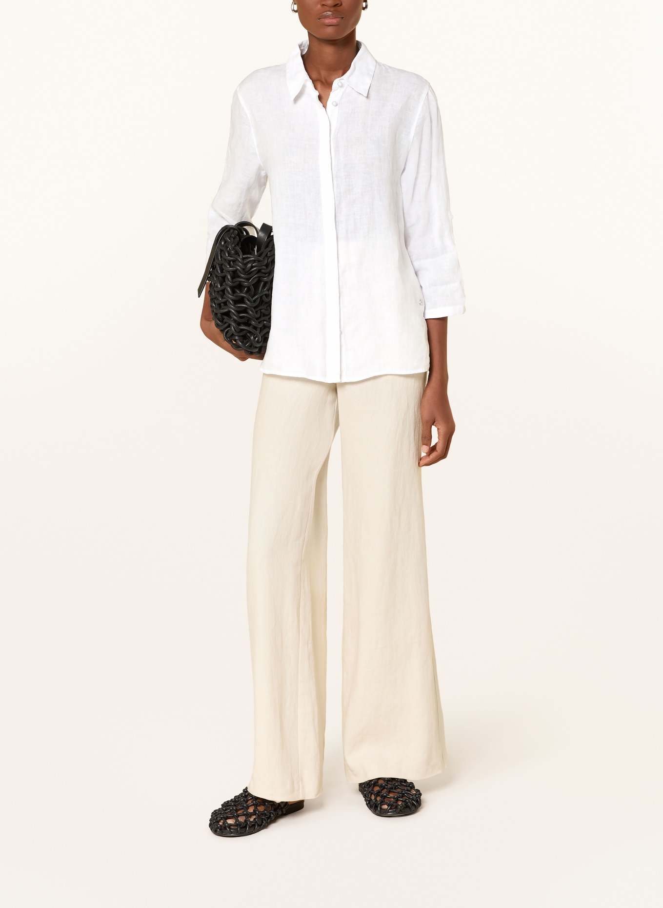 BRAX Hemdbluse VICKI aus Leinen mit 3/4-Arm: WEISS