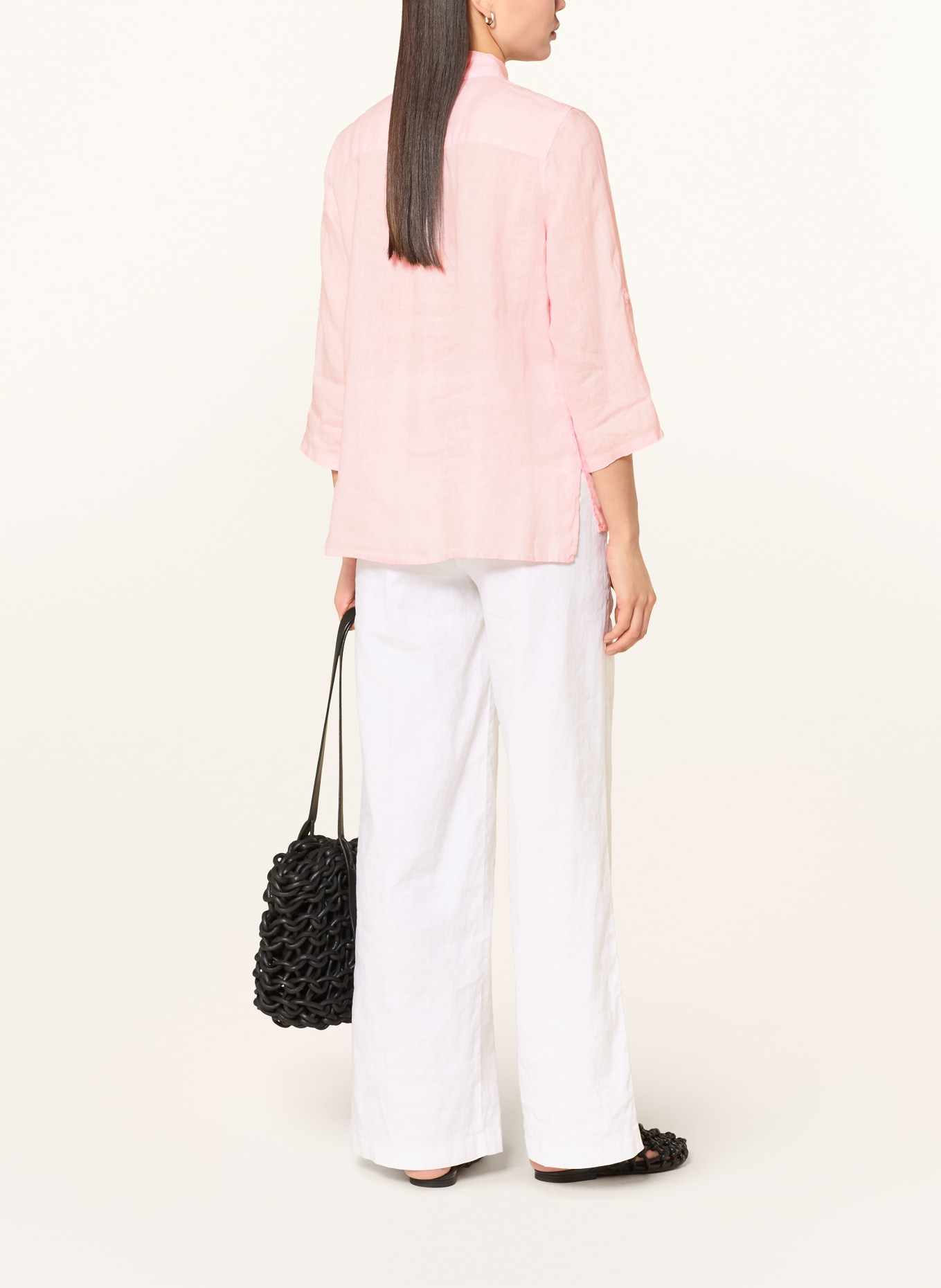 BRAX VICKI linen shirt blouse with 3/4 sleeves: LIGHT PINK