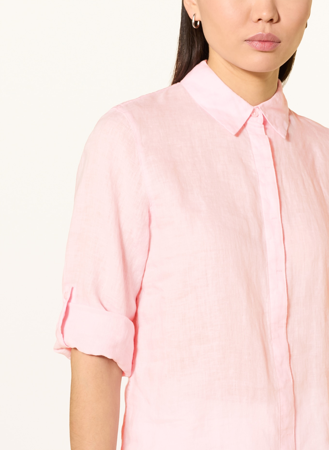 BRAX VICKI linen shirt blouse with 3/4 sleeves: LIGHT PINK