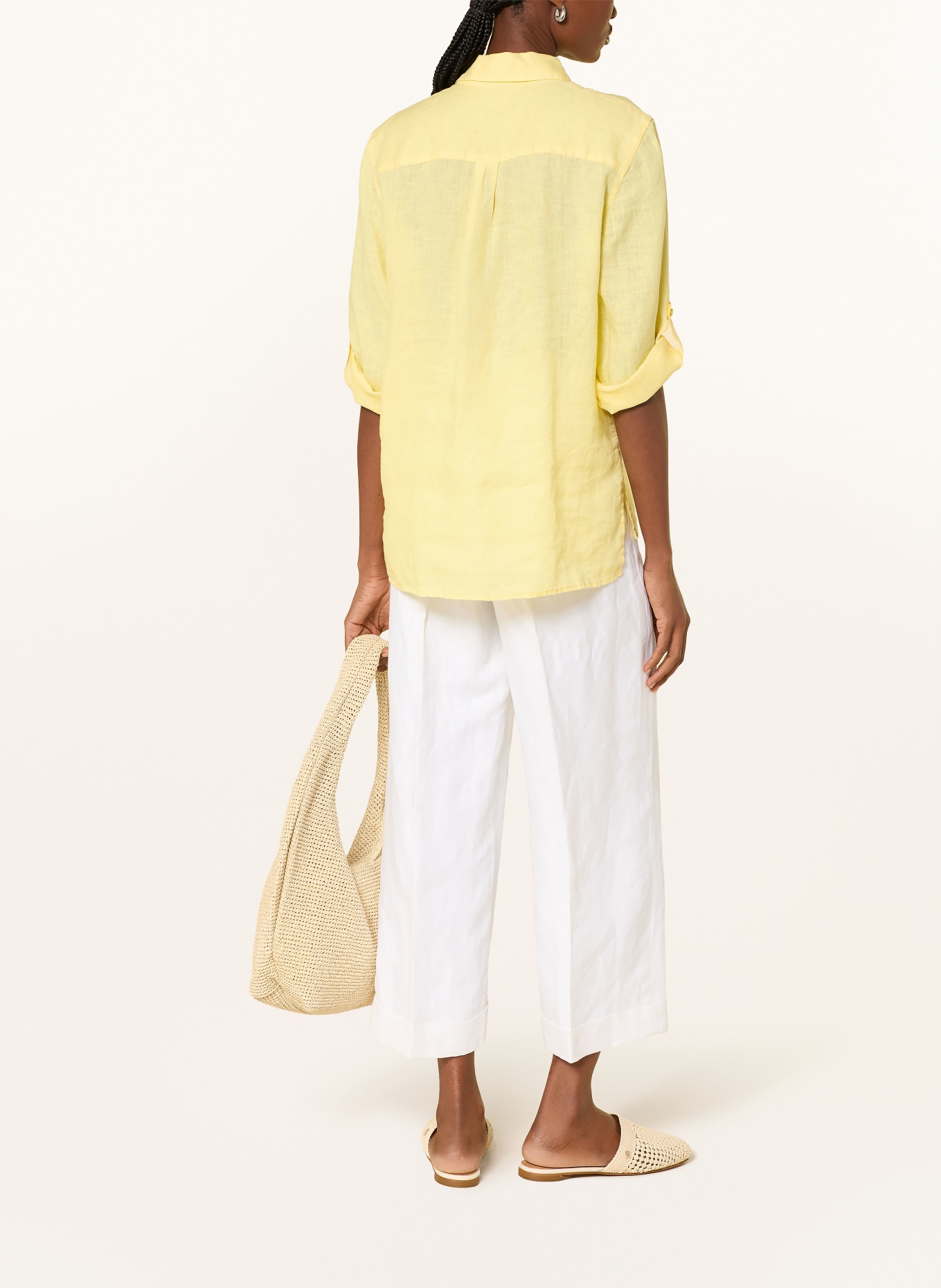 BRAX Hemdbluse VICKI aus Leinen mit 3/4-Arm: GELB