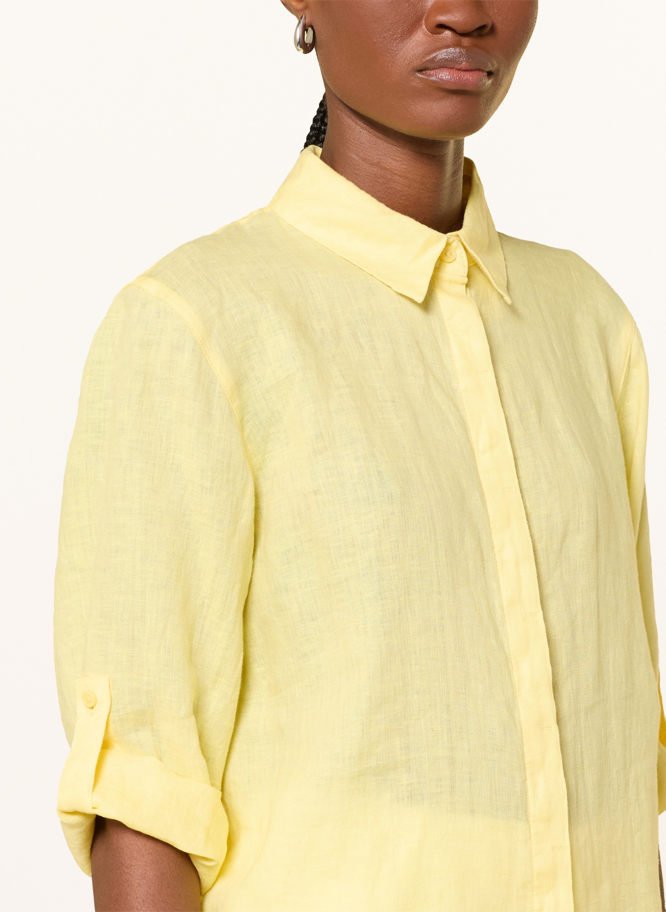 BRAX Hemdbluse VICKI aus Leinen mit 3/4-Arm: GELB