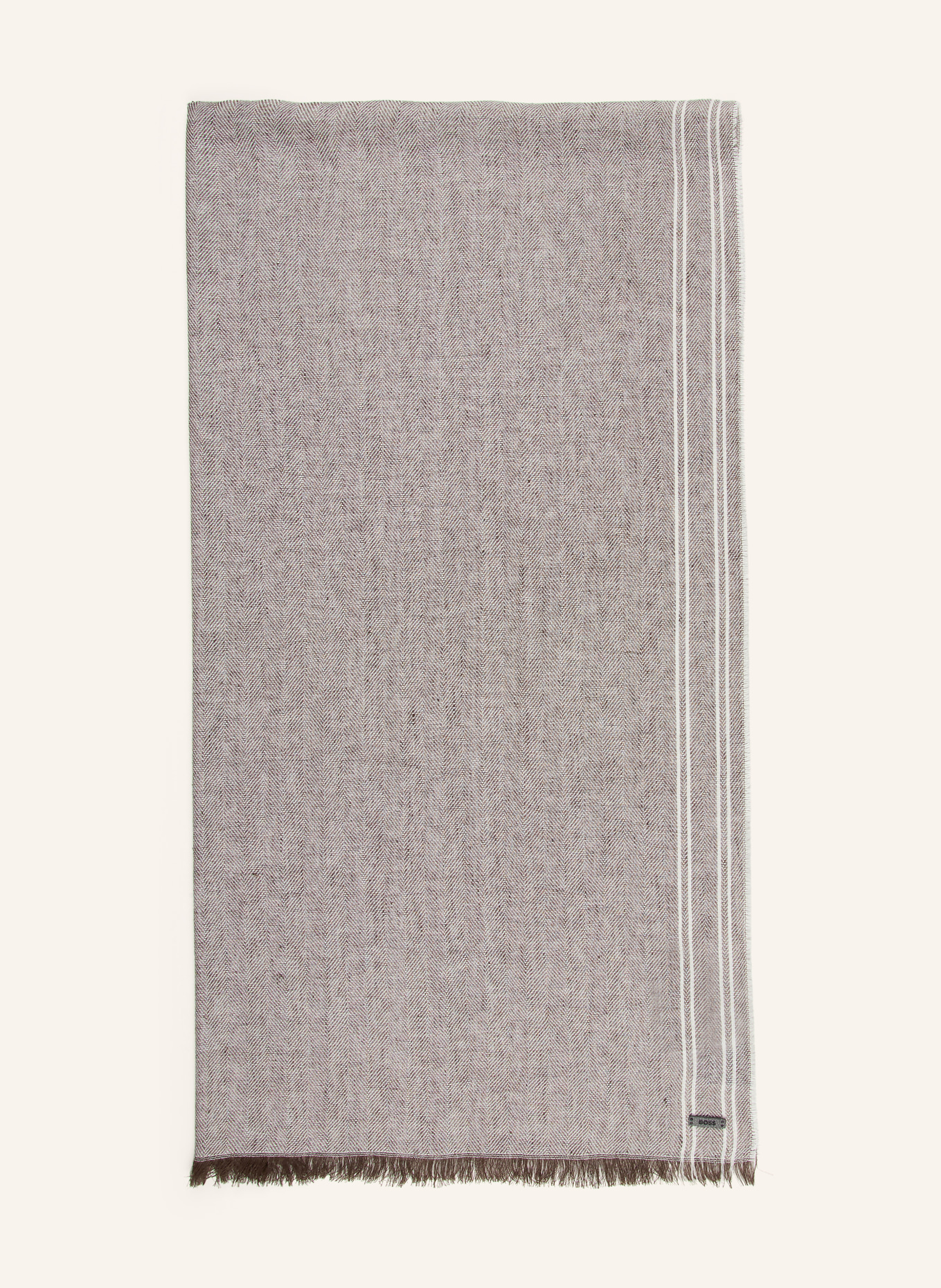 BOSS Schal OSCAAR mit Leinen: CREME / TAUPE
