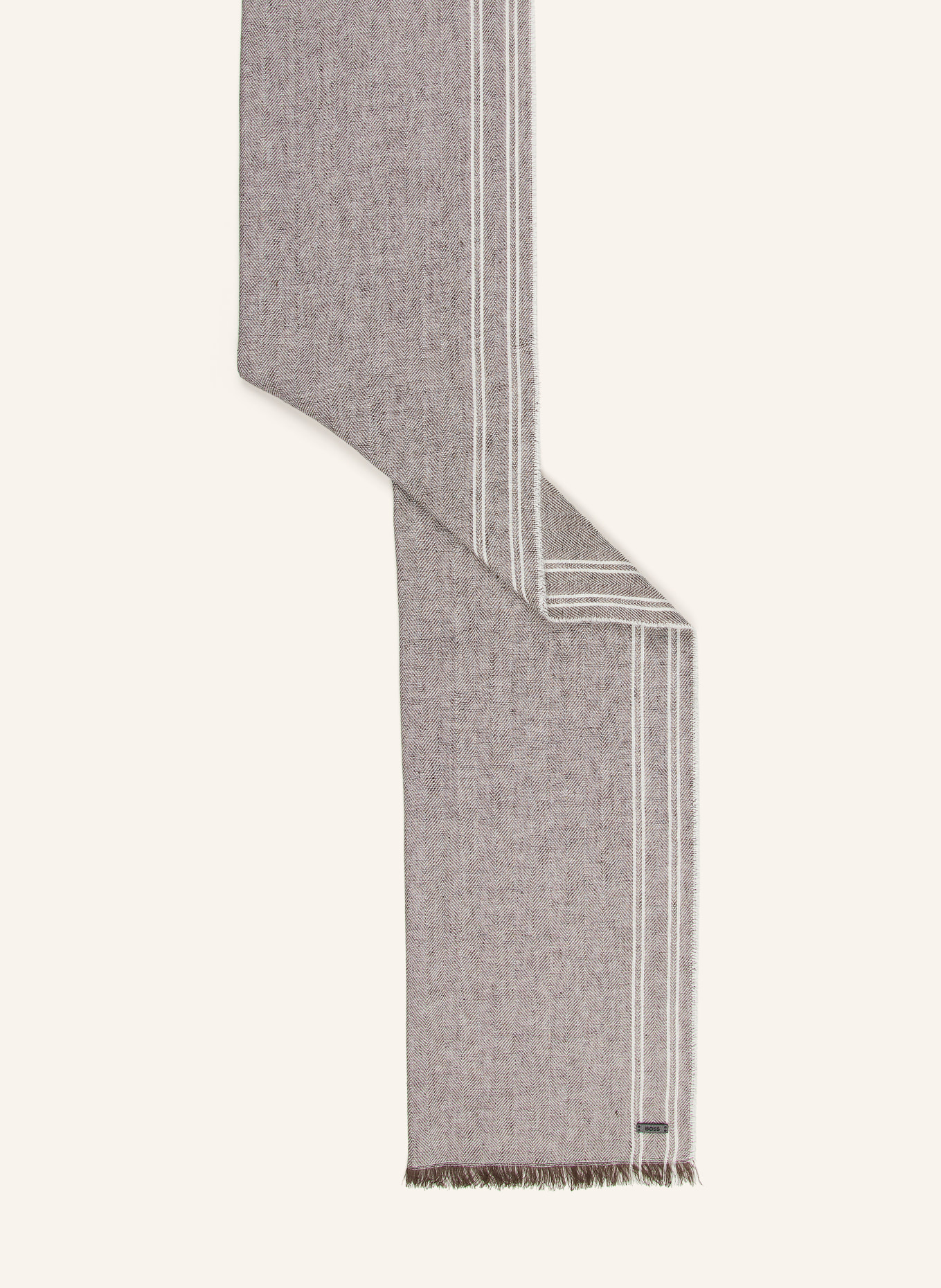 BOSS Schal OSCAAR mit Leinen: CREME / TAUPE