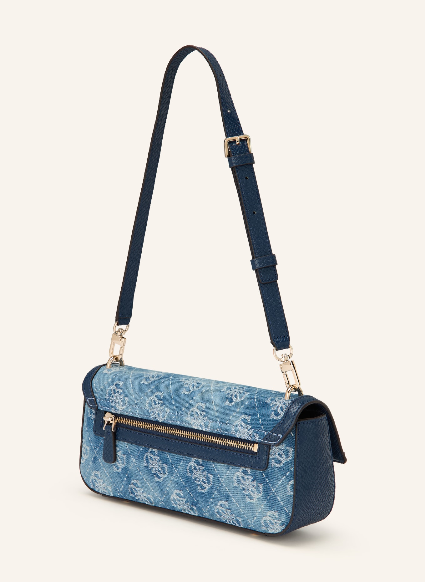 GUESS DOVIE shoulder bag: LIGHT BLUE / SILVER