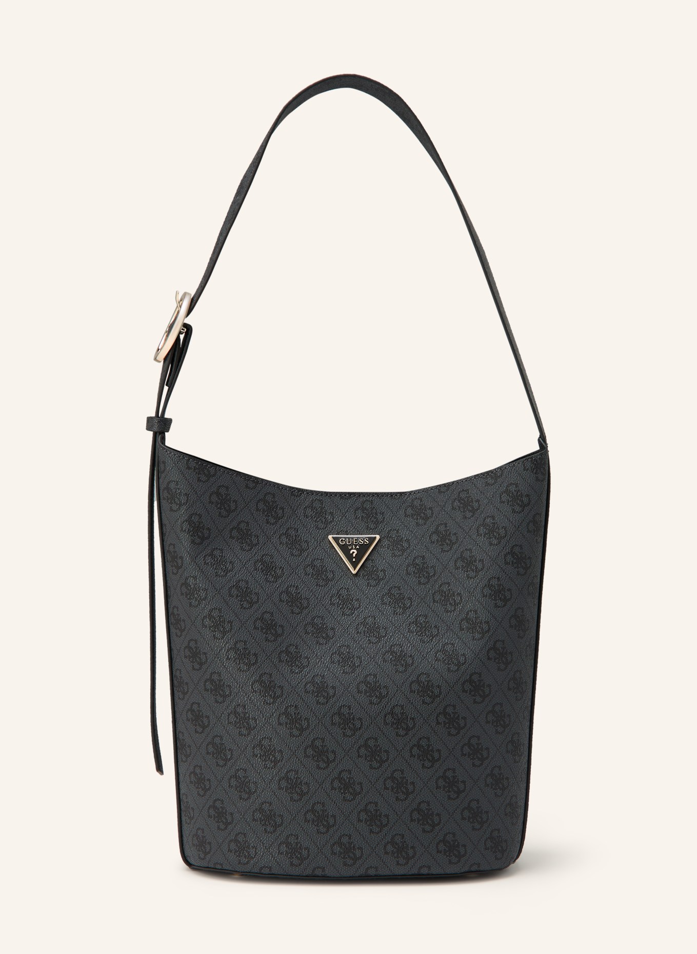 GUESS MERIDIAN drawstring bag: DARK GRAY / SILVER