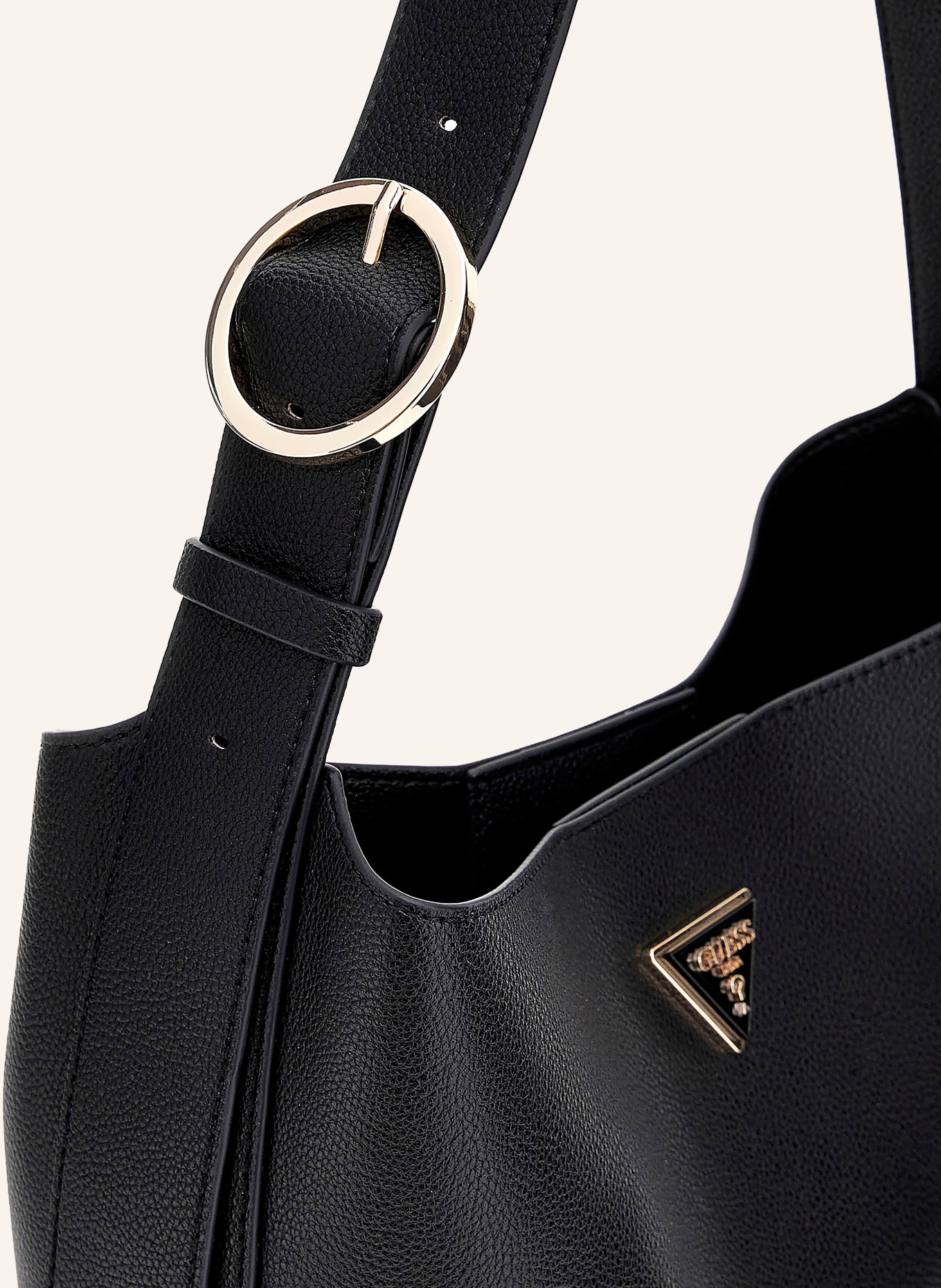 GUESS MERIDIAN drawstring bag with pouch: BLACK