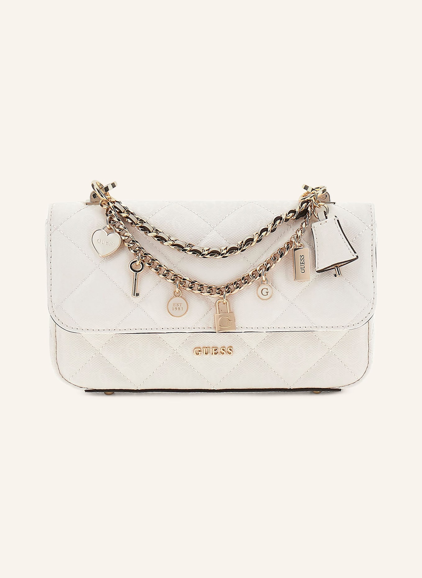 GUESS LIBBY handbag: WHITE