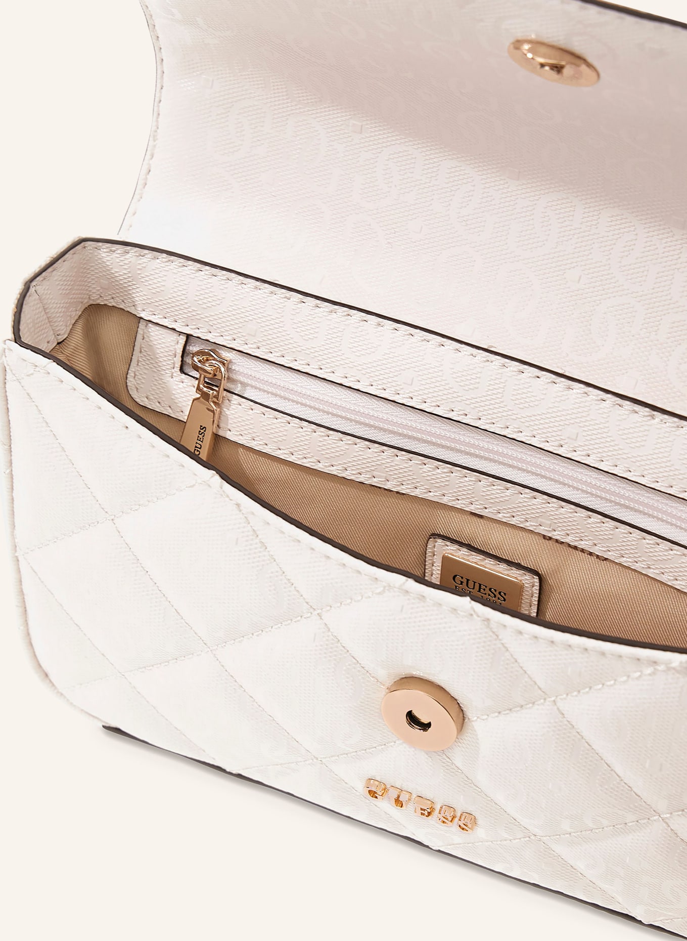 GUESS LIBBY handbag: WHITE