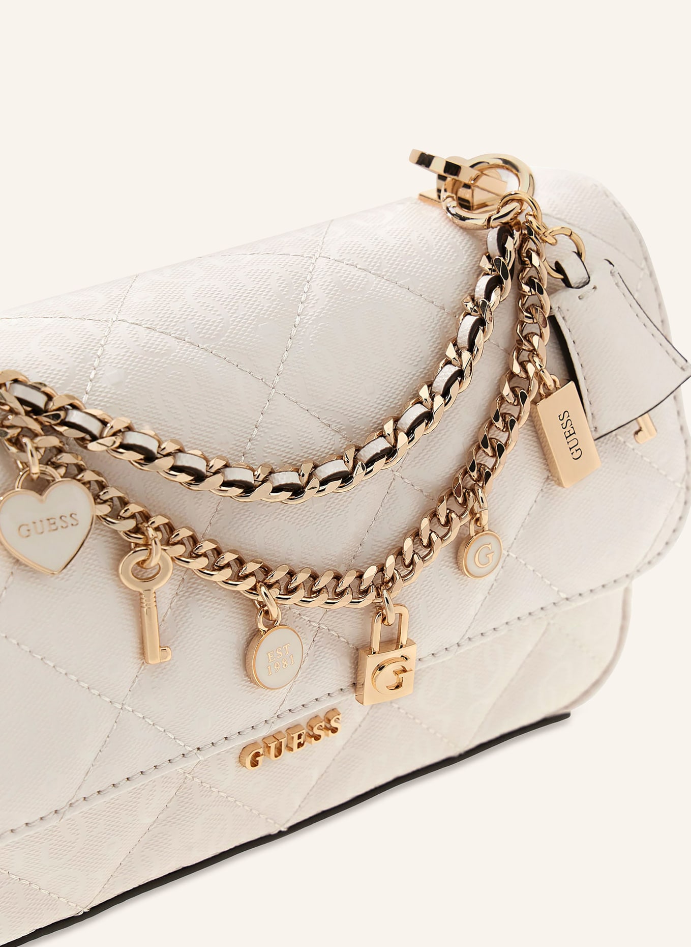GUESS LIBBY handbag: WHITE