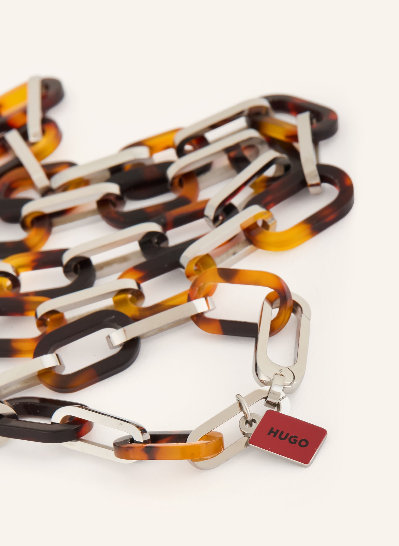 HUGO TORTOISESHELL Necklace: BROWN / SILVER / BLACK