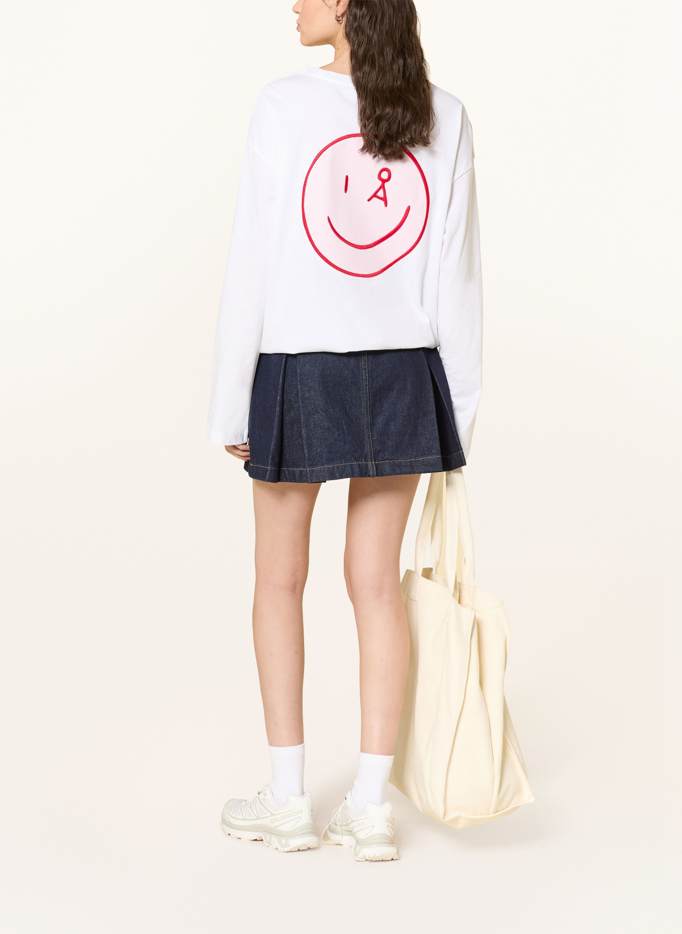 ARMEDANGELS Longsleeve FIETAA: WEISS / HELLROT / ROT