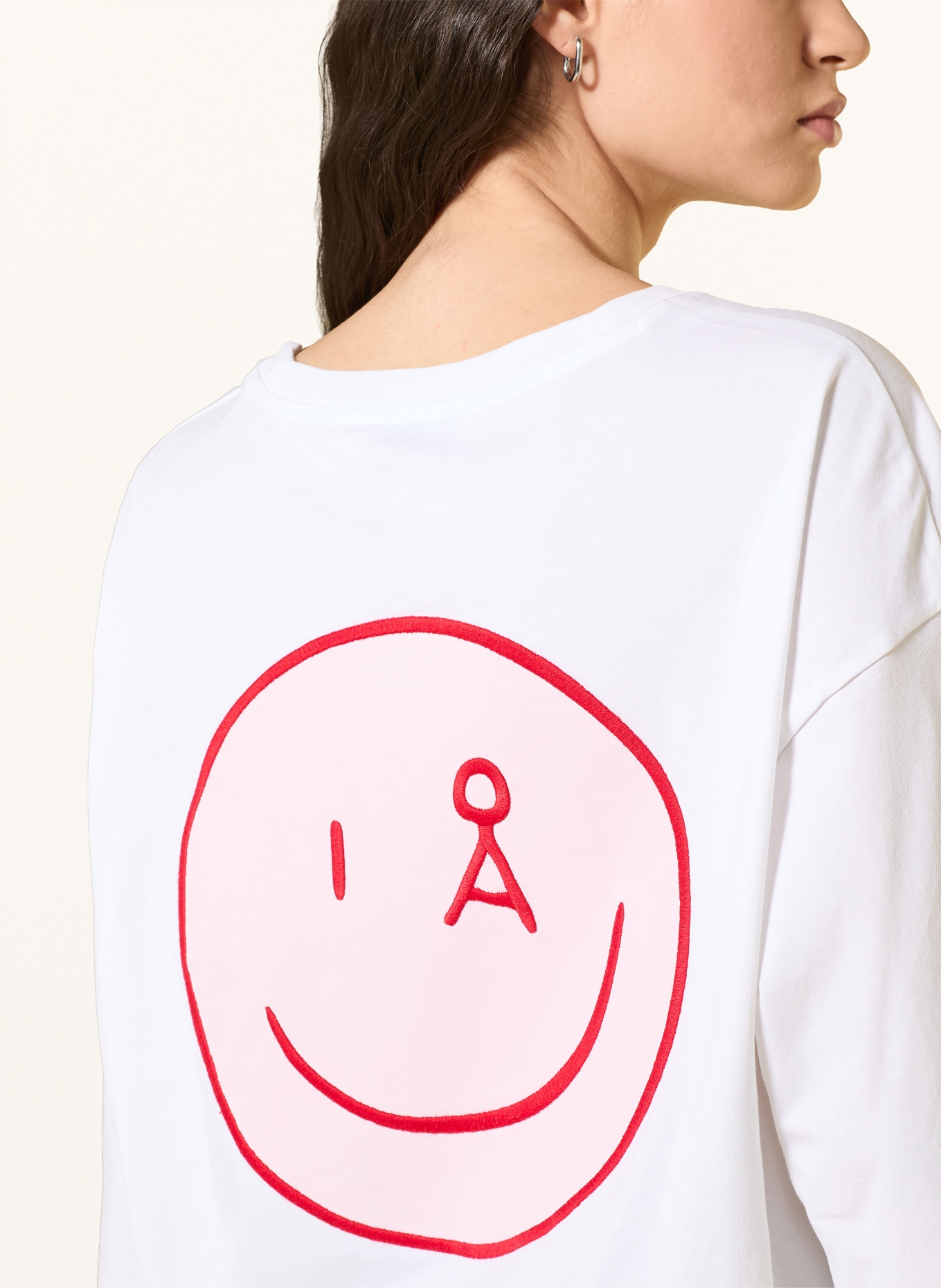 ARMEDANGELS Longsleeve FIETAA: WEISS / HELLROT / ROT