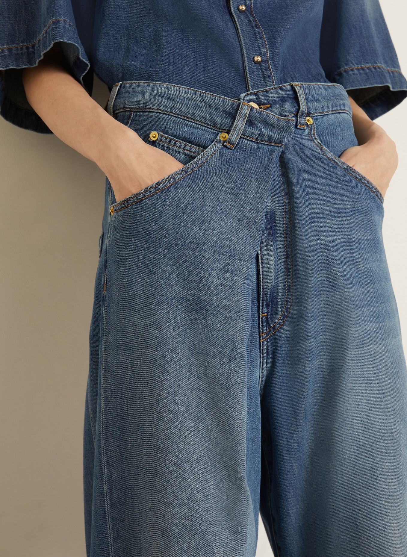 DARKPARK Wide Leg Jeans INES: W075 SLATE VINTAGE