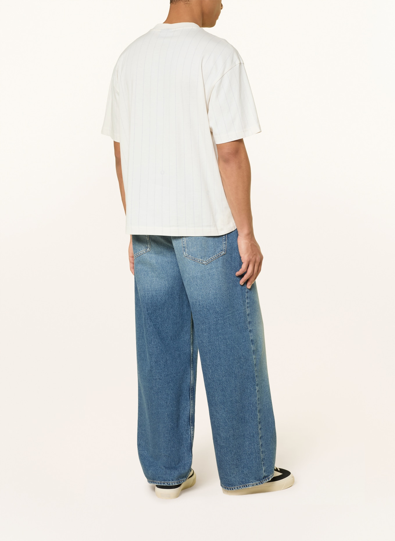 HUGO Koszulka NORAYATI: ECRU / SZARY