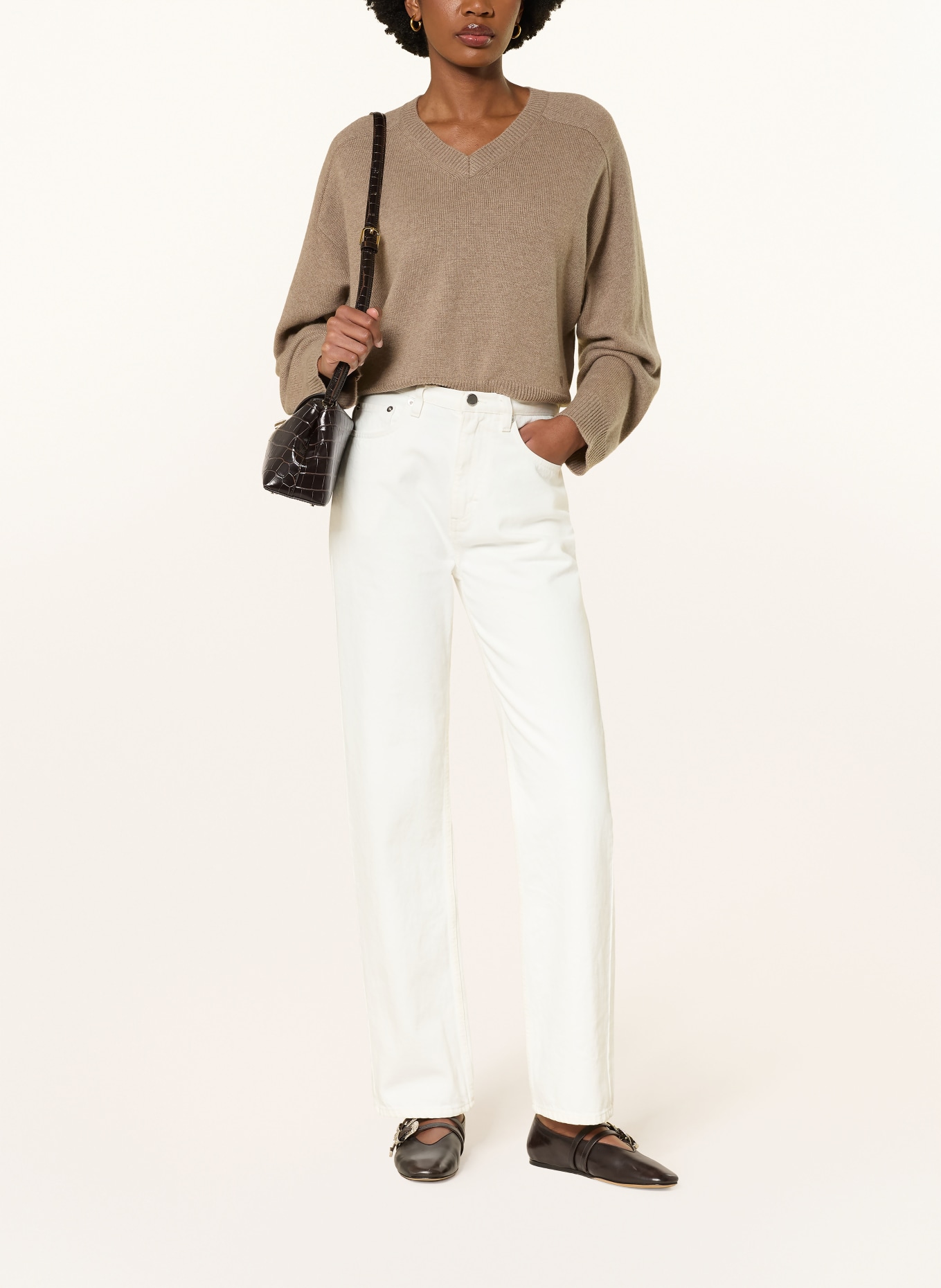 LOULOU DE SAISON ANZOR cashmere sweater: TAUPE