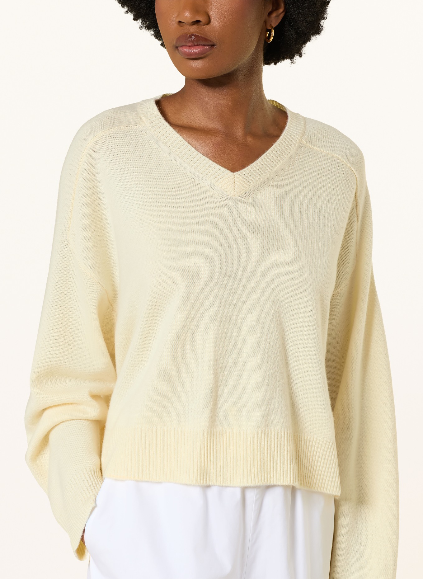 LOULOU DE SAISON Cashmere-Pullover ANZOR: HELLGELB