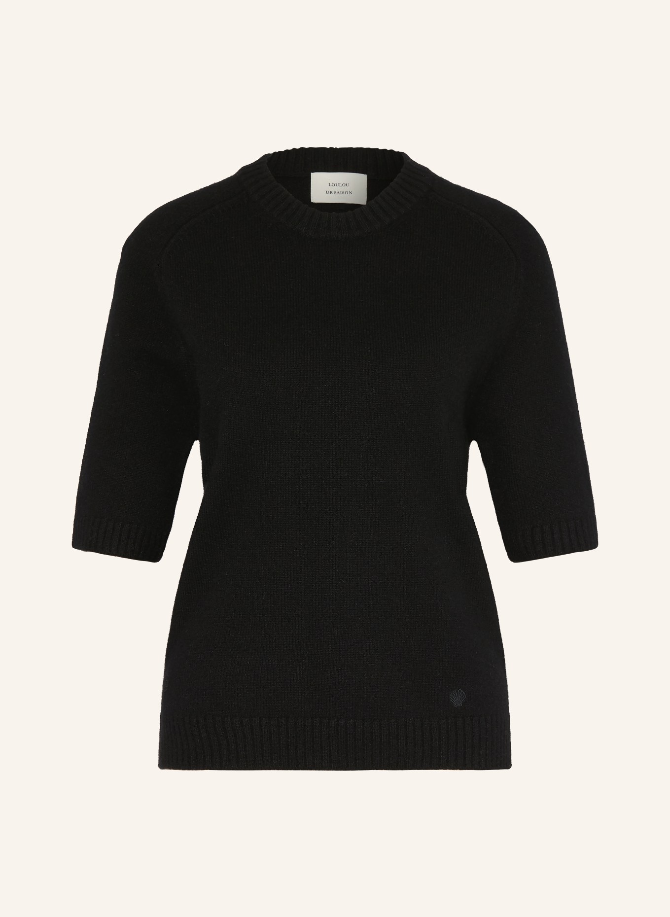 LOULOU DE SAISON DARA cashmere knit shirt: BLACK