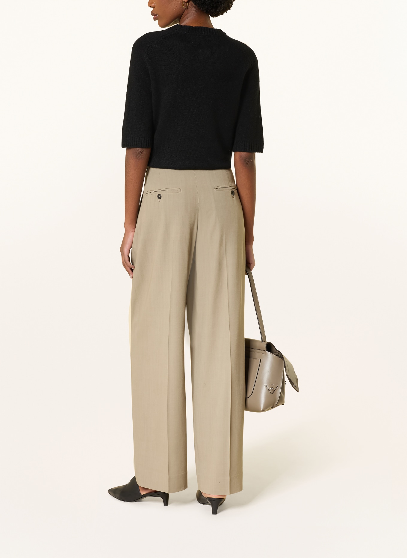 LOULOU DE SAISON DARA cashmere knit shirt: BLACK