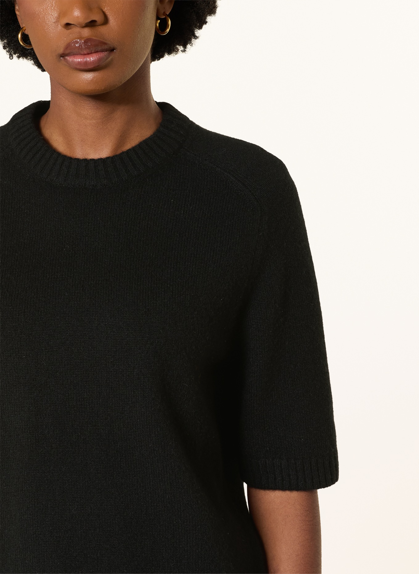 LOULOU DE SAISON DARA cashmere knit shirt: BLACK